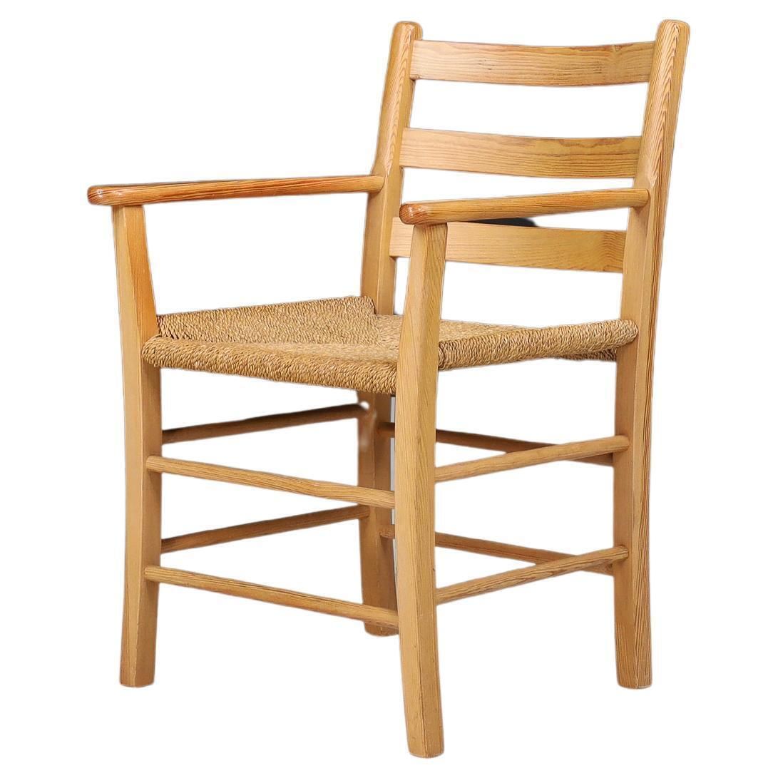 Danish Pine And Rope Armchair, 1960s – Nordic Minimalism