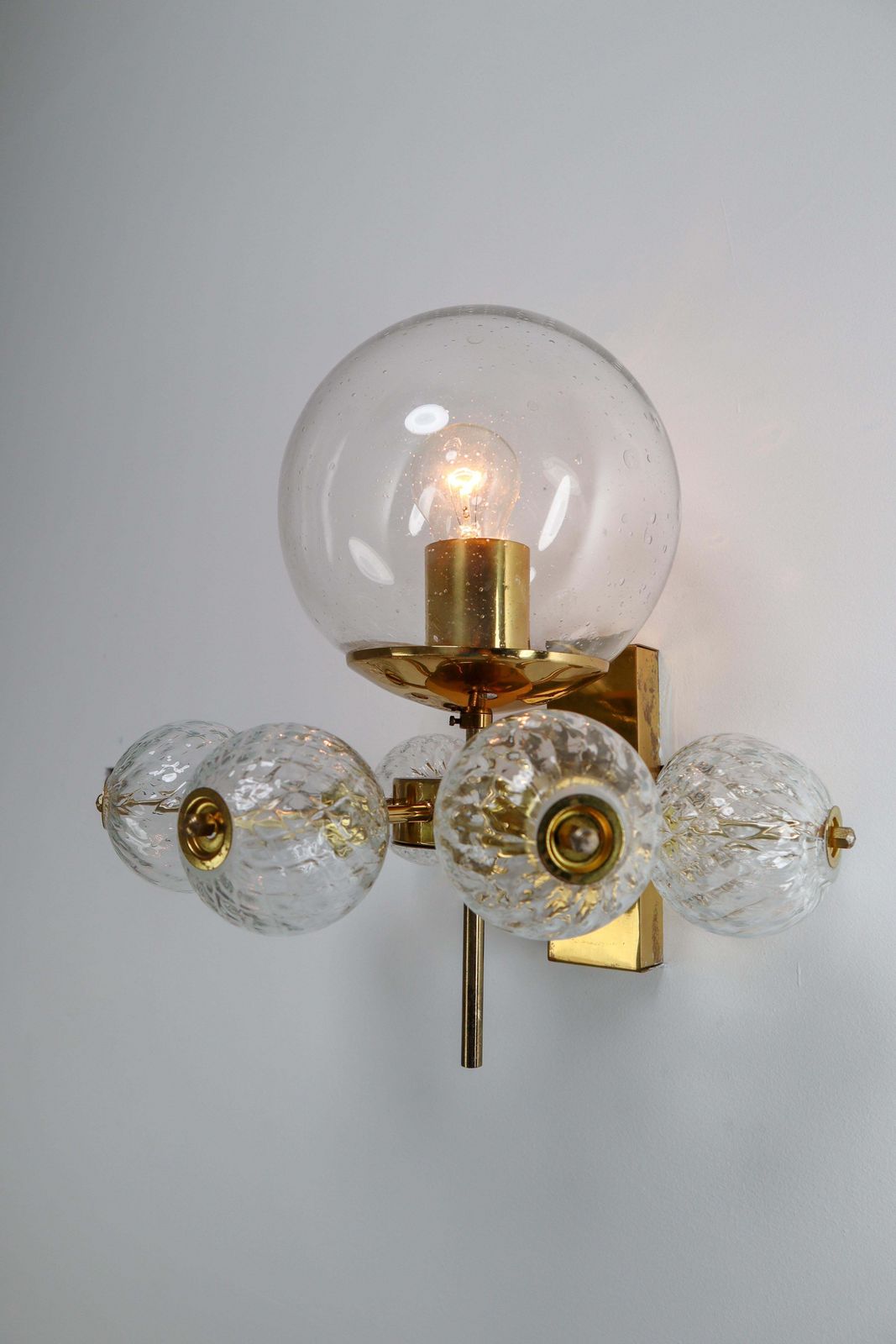Hotel Wall Chandeliers With Brass Fixture, European, 1970s photo 957.0