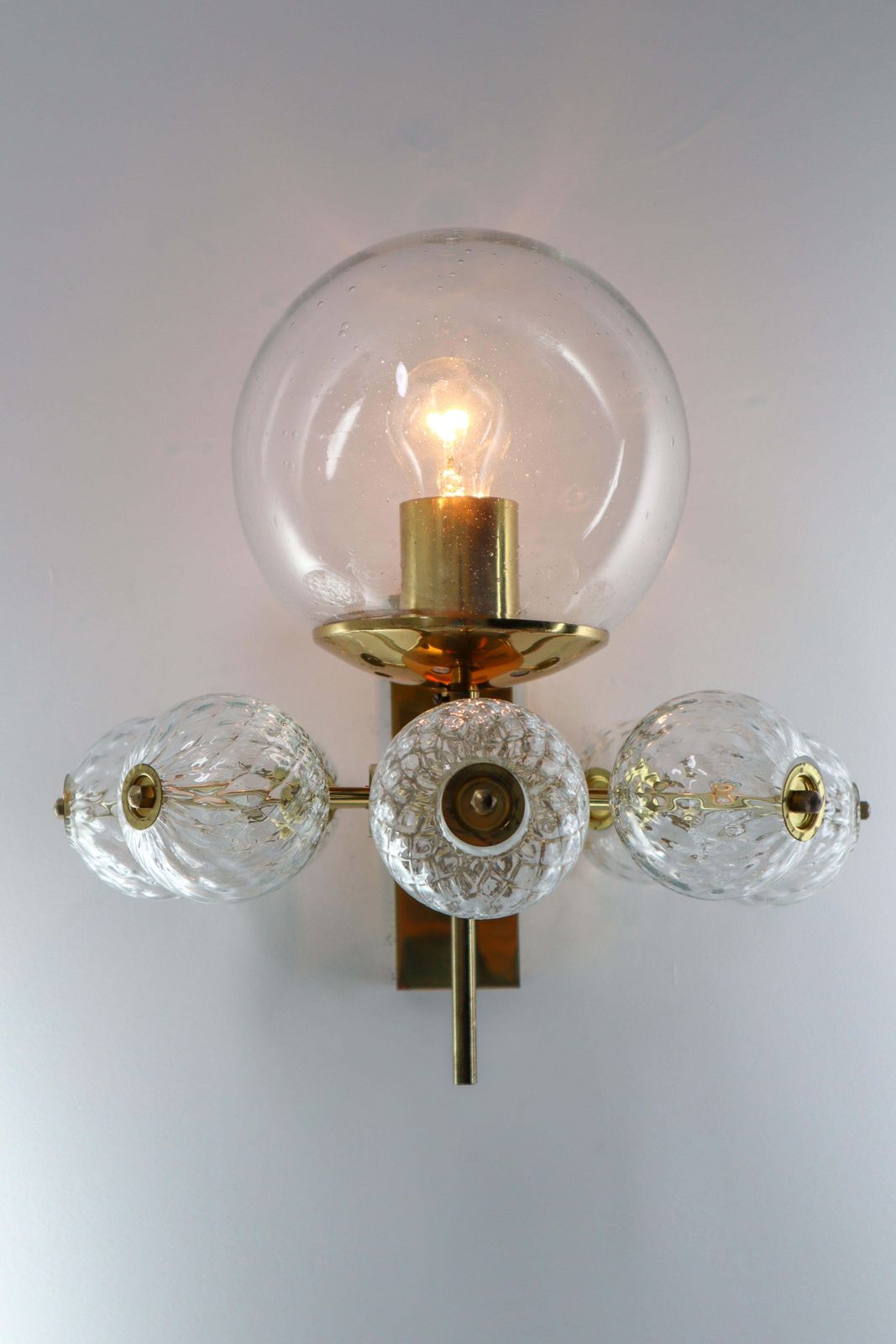 Hotel Wall Chandeliers With Brass Fixture, European, 1970s photo vinterior