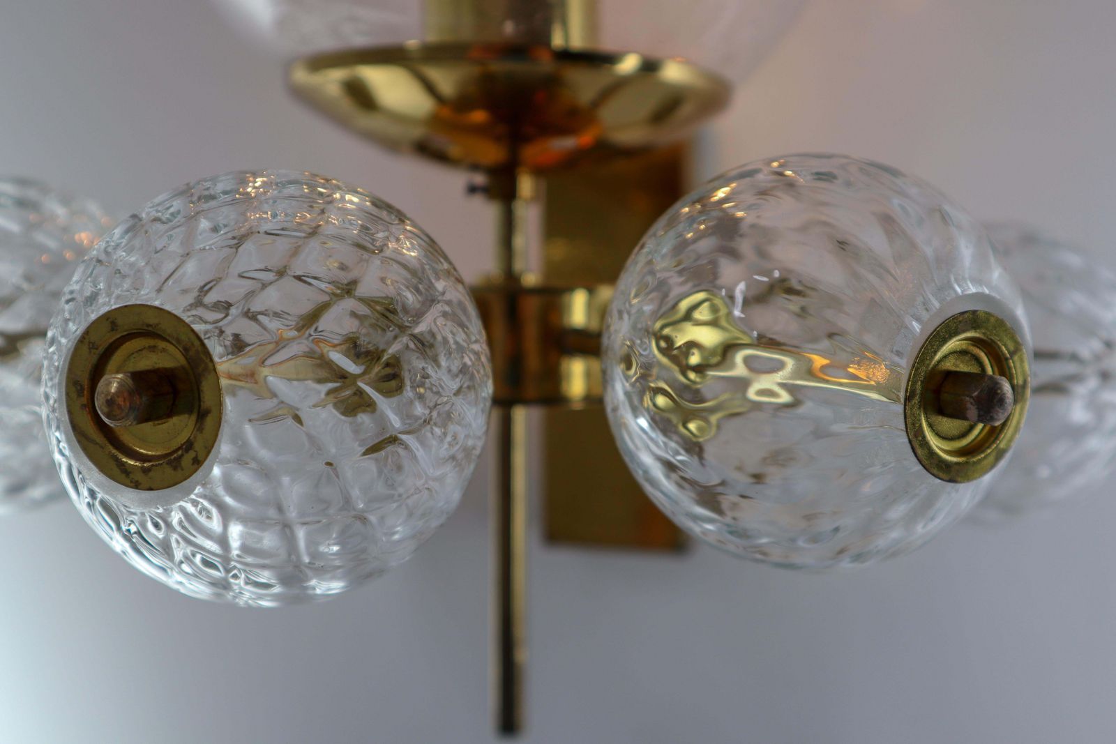 Hotel Wall Chandeliers With Brass Fixture, European, 1970s photo buy