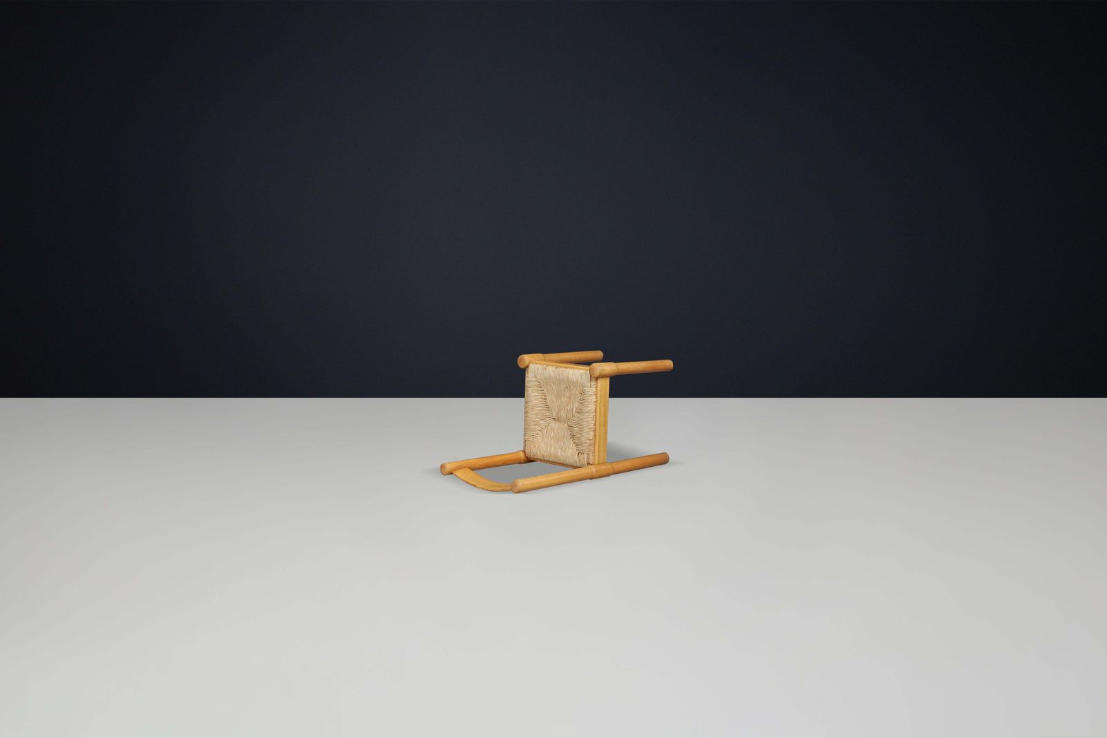 Pair Of Six Ash And Rush Dining Room Chairs In The Style Of Vico Magistretti photo buy
