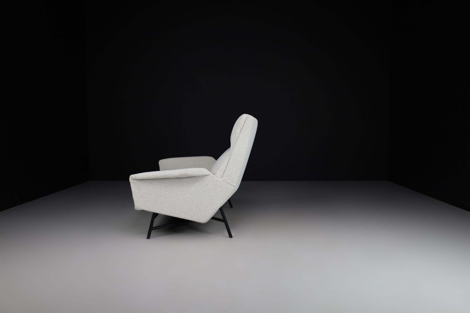Mid Century Modern Lounge Sofa In Re Upholstered Bouclé By Guy Besnard 1959 photo Furniture