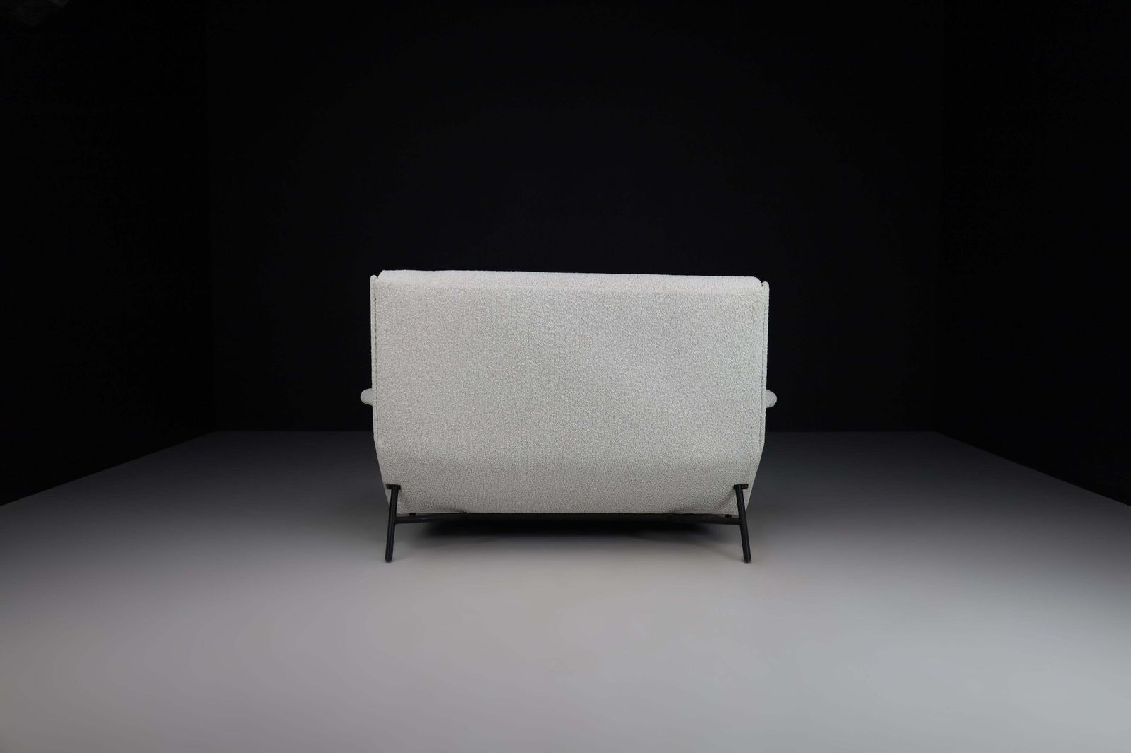 Mid Century Modern Lounge Sofa In Re Upholstered Bouclé By Guy Besnard 1959 photo buy