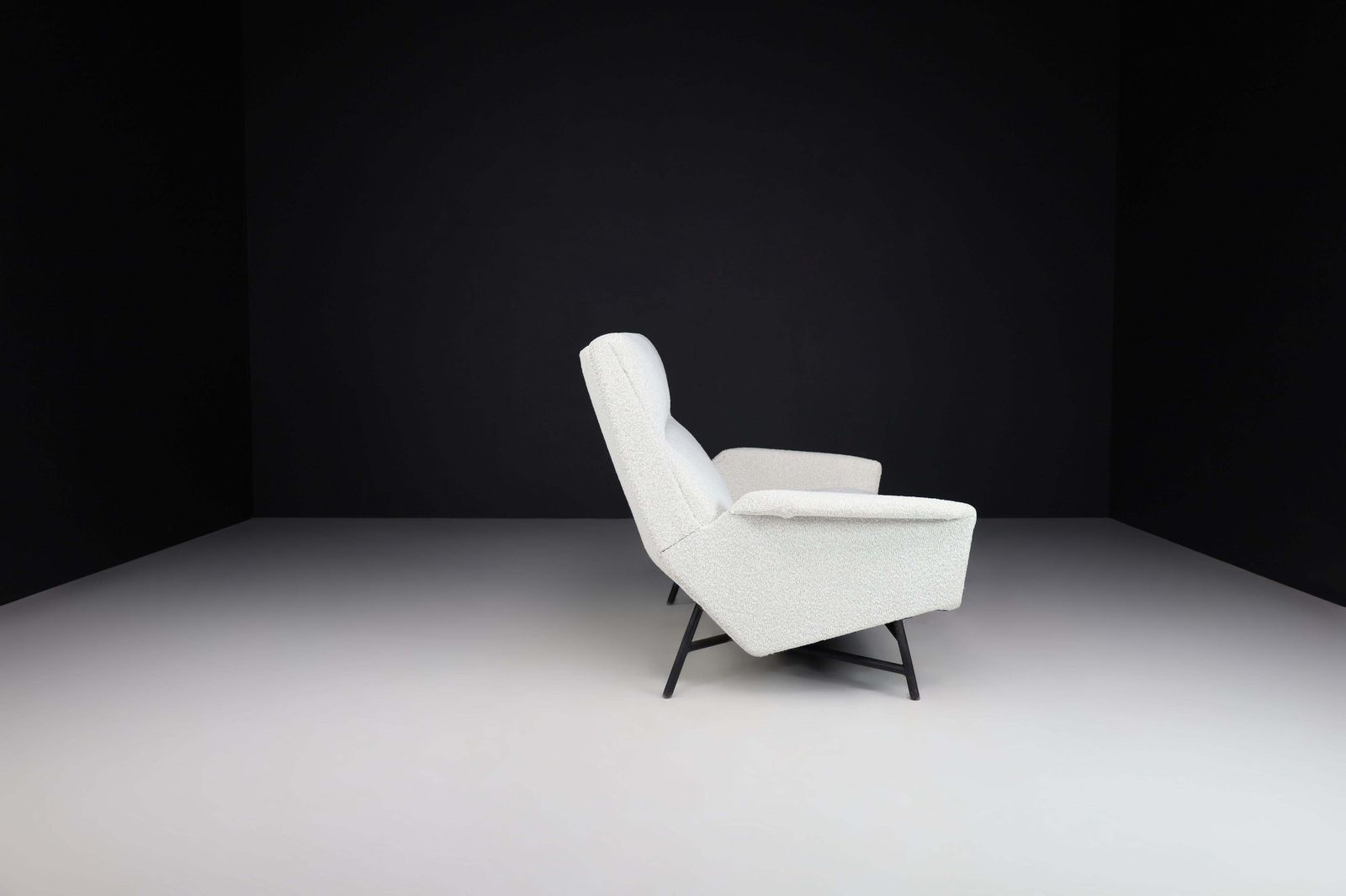 photo furniture Mid Century Modern Lounge Sofa In Re Upholstered Bouclé By Guy Besnard 1959