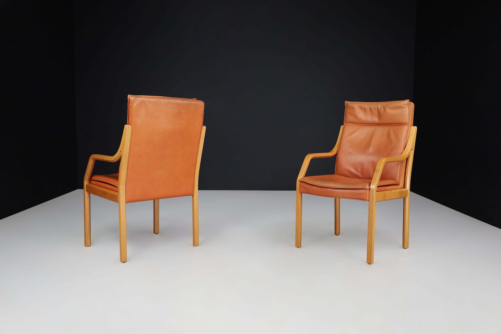 7556.0 Walter Knoll Set Of 16 Dining Room Chairs In Bentwood And Leather, Germany 1970s photo