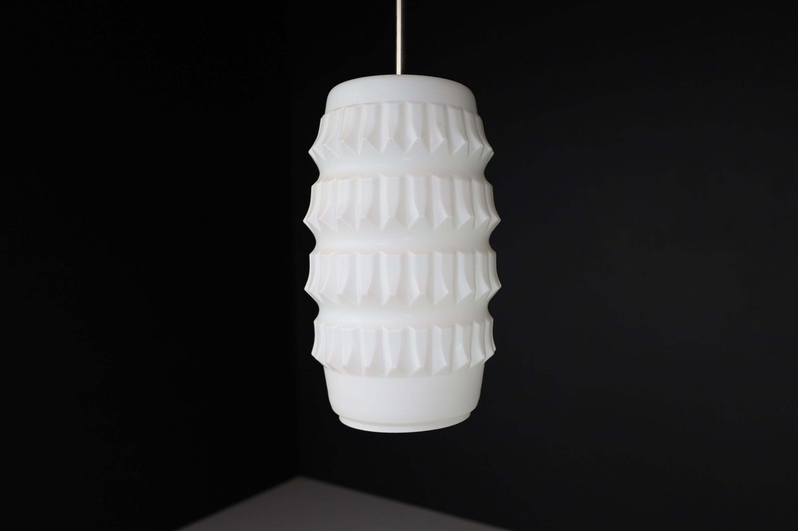 photo furniture 1 Of 7 Modern Structured Opaline Glass Pendant, France 1960s
