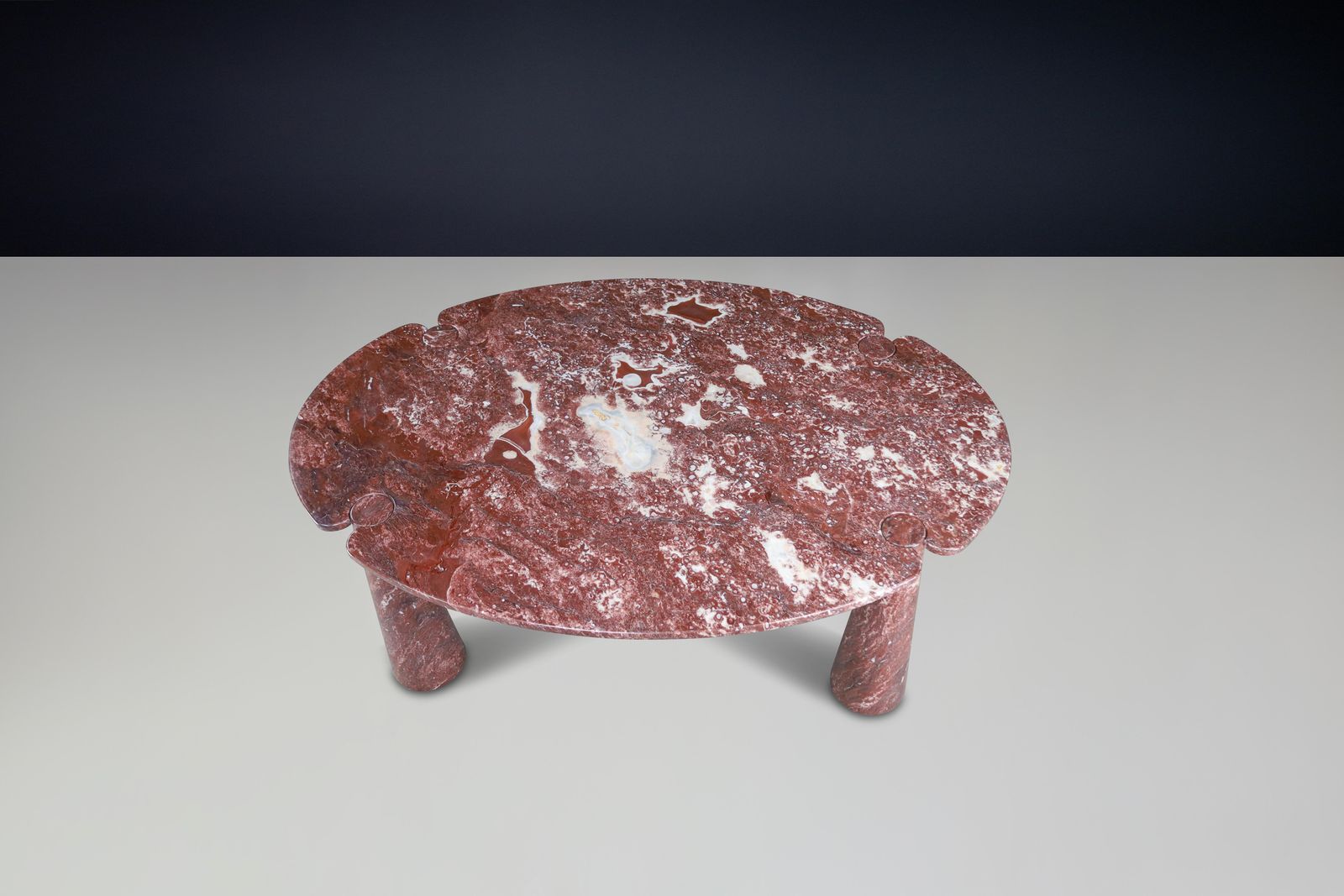 photo for sale Angelo Mangiarotti For Skipper Rosso Marble "Eros" Dining Table, Italy, 1970s