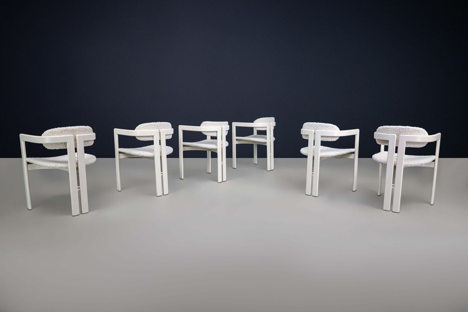 Set Of 6 Pigreco Style Dining Chairs In The Manner Of Afra & Tobia Scarpa, Italy photo Furniture