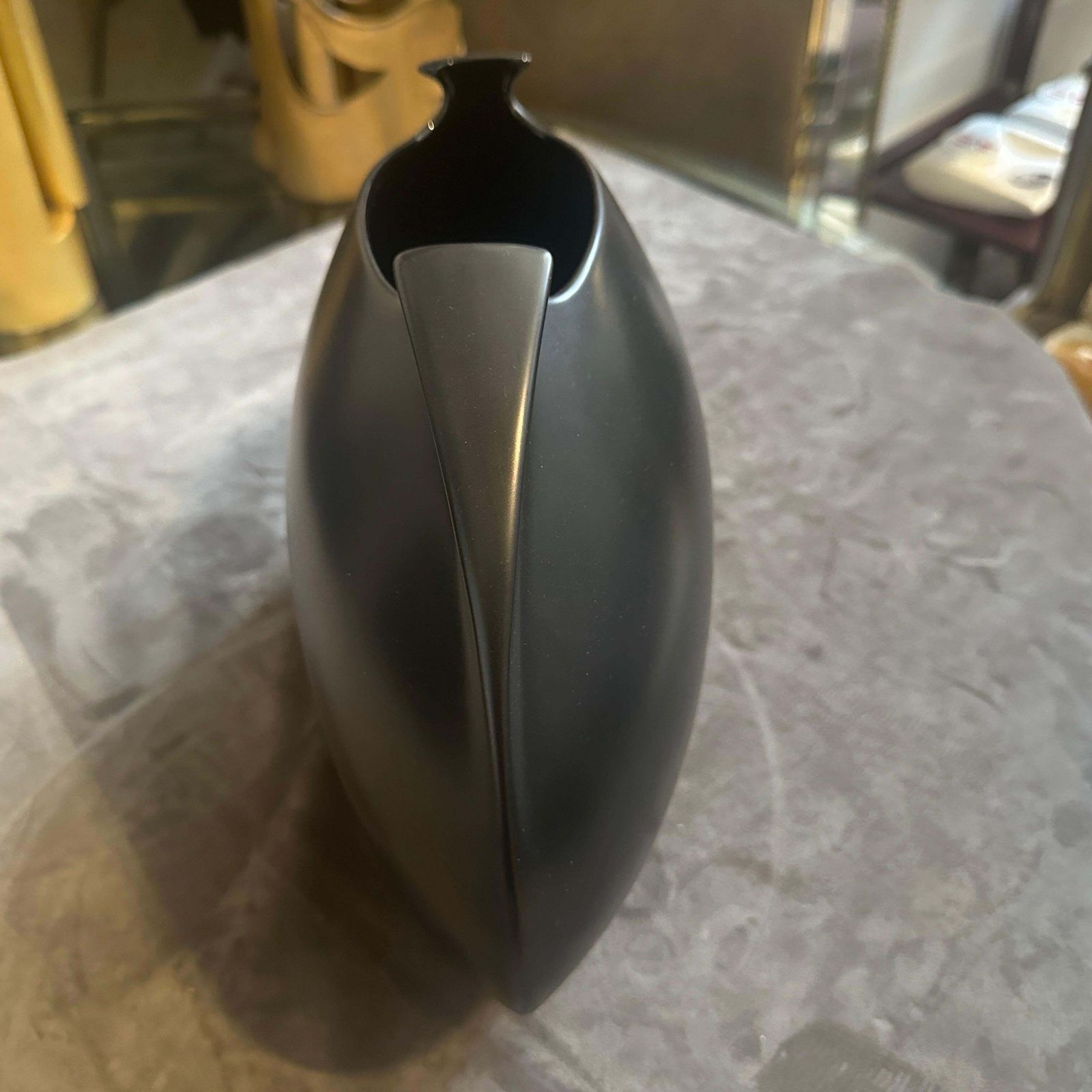 photo for sale 1990s Minimalist Black Porcelain Tasca Huge Vase By Lino Sabattini For Rosenthal