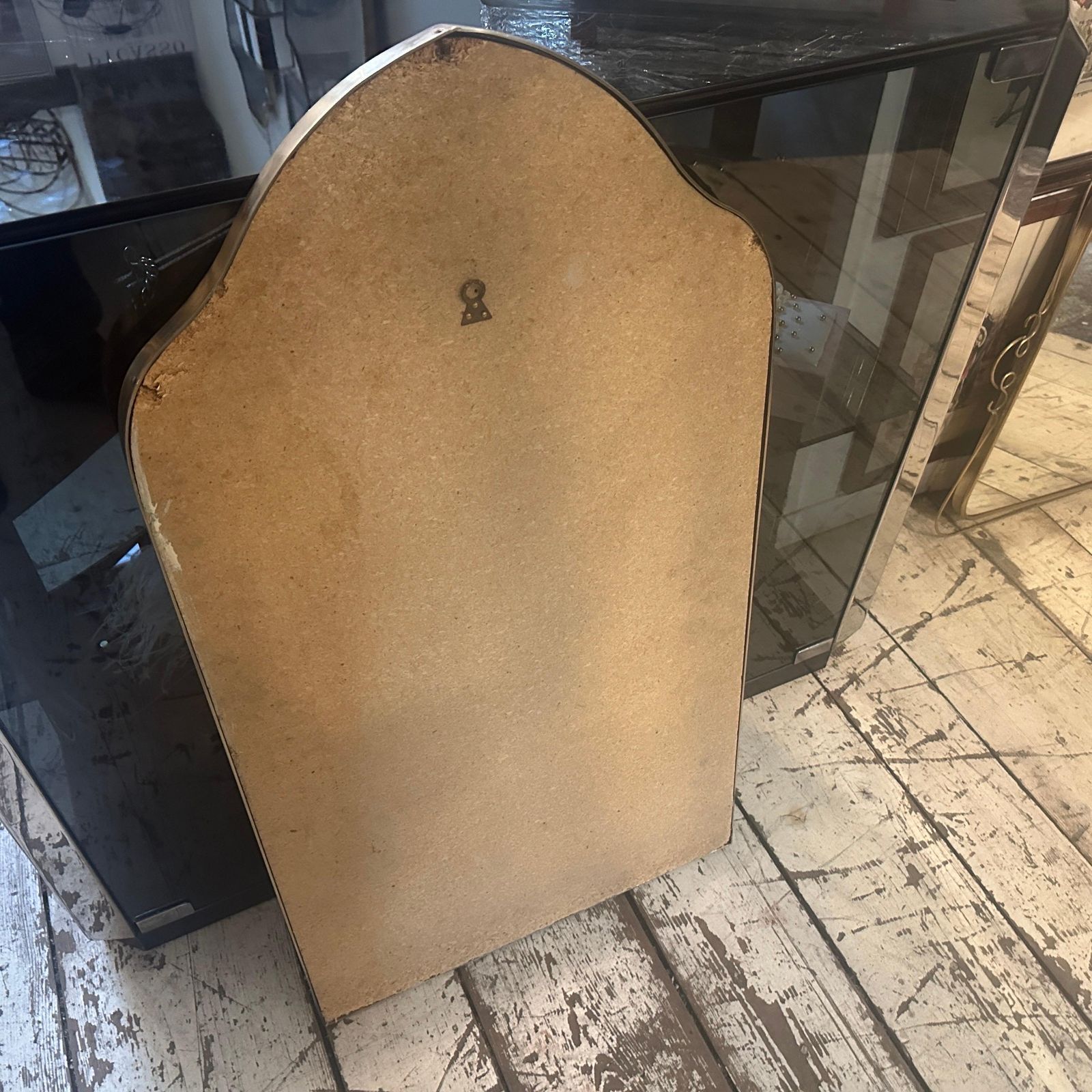 1950s Gio Ponti Style Mid Century Modern Brass Italian Wall Mirror photo vintage