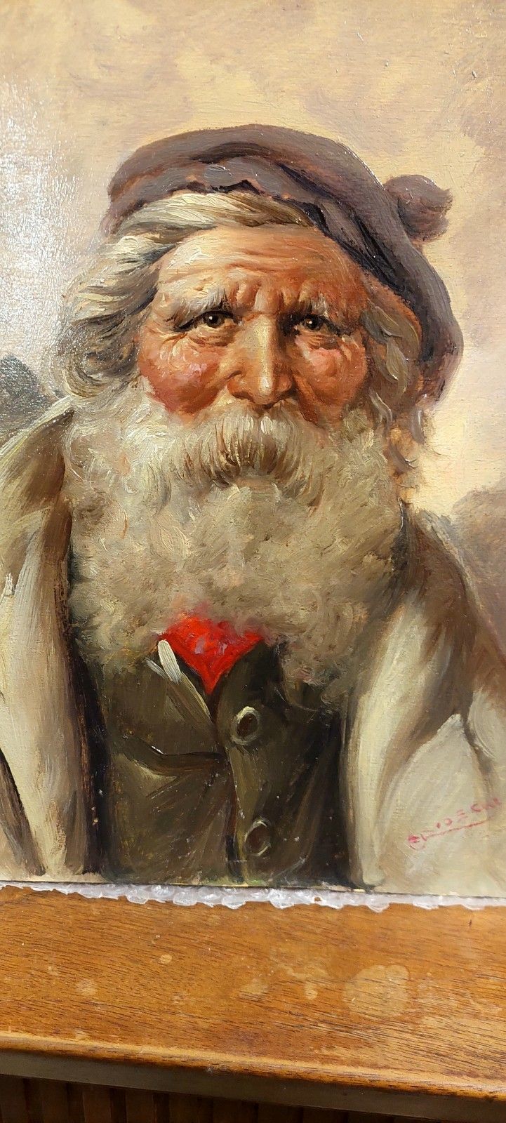 Oil Painting On Wood Portrait Character Athos Renzo Brioschi 1910 2000 photo vinterior