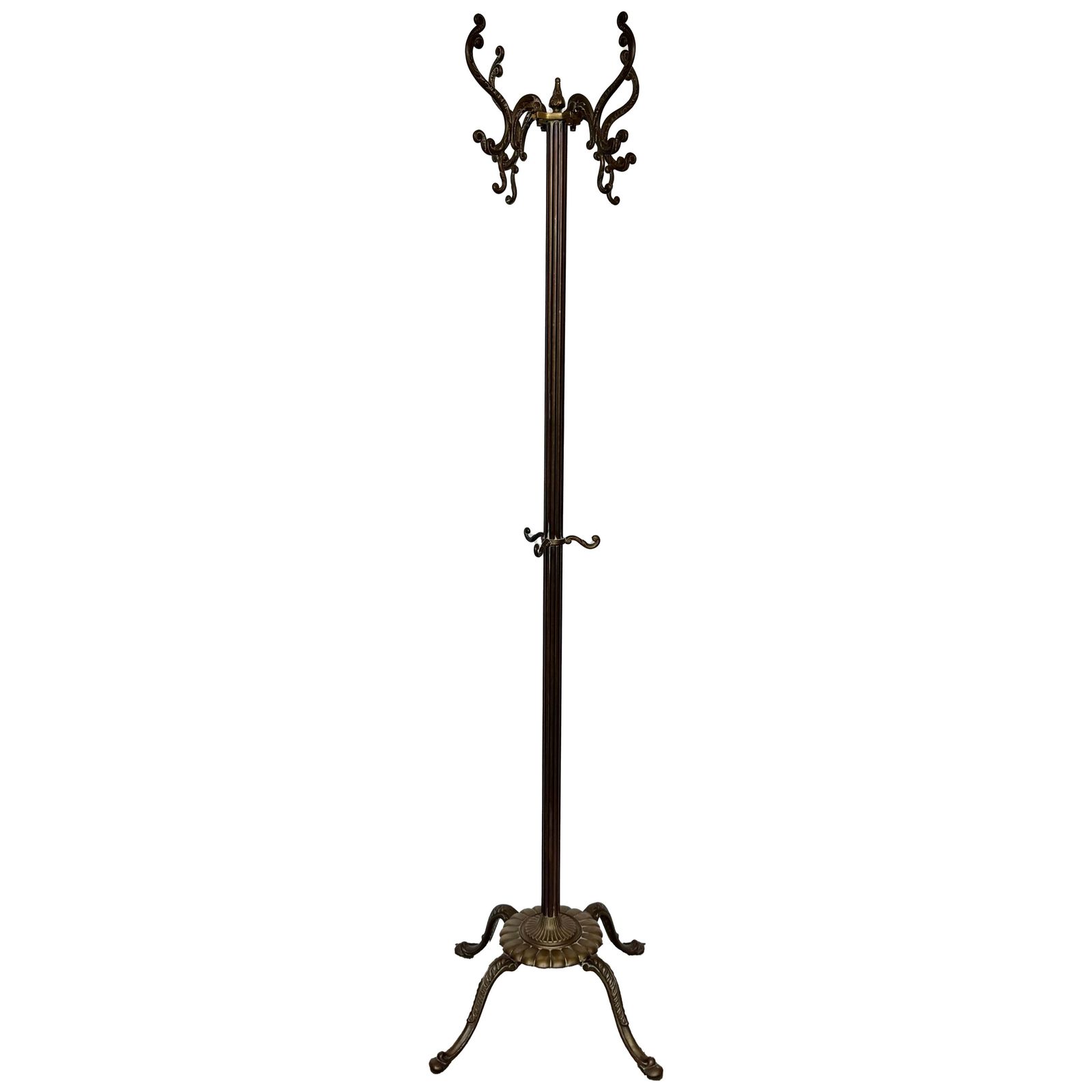 Art Nouveau Belle Epoque Bronze And Burnished Brass Hanger, Bronze Griffon Feet