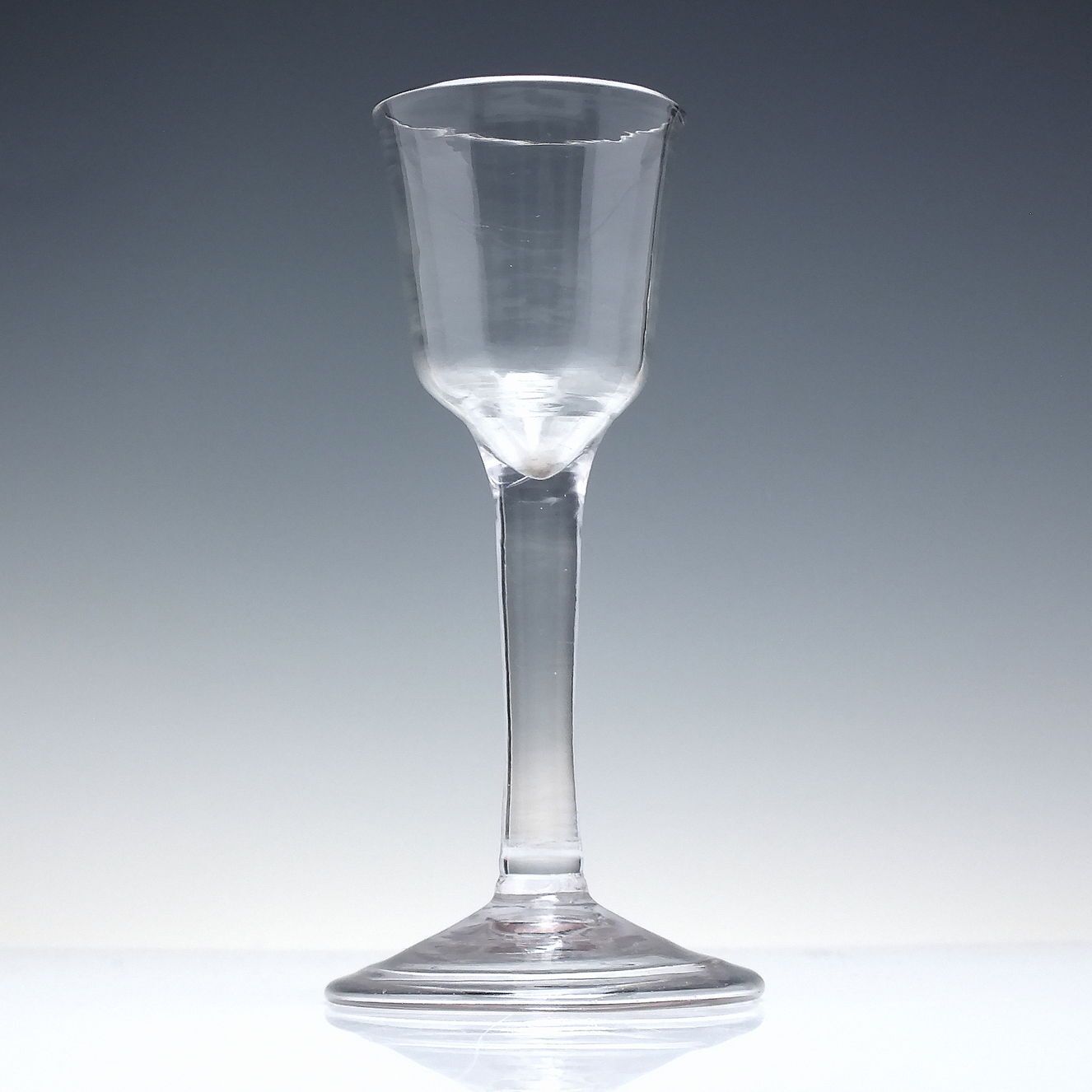 Georgian Plain Stem Wine Glass With Folded Foot C1740 photo furniture
