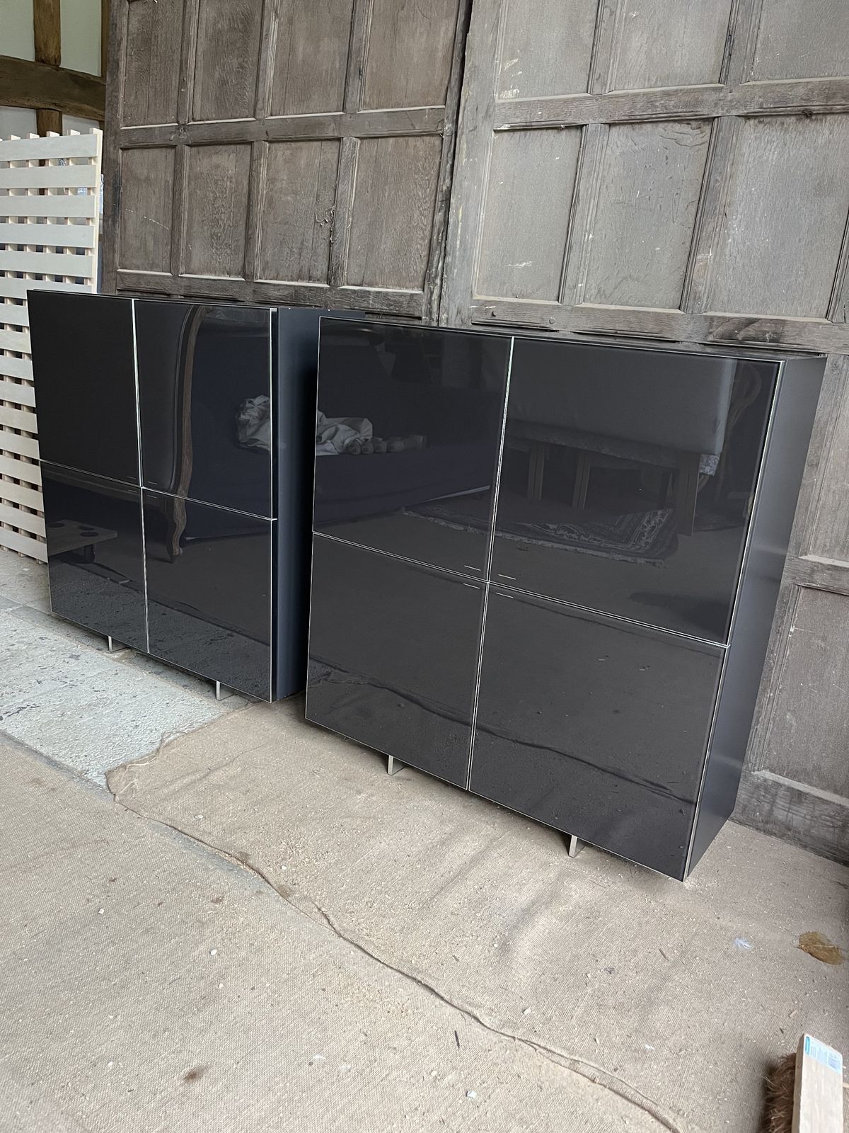 Molteni Square Grey Gloss Cabinet. Rrp £5842. 1 Of 2.