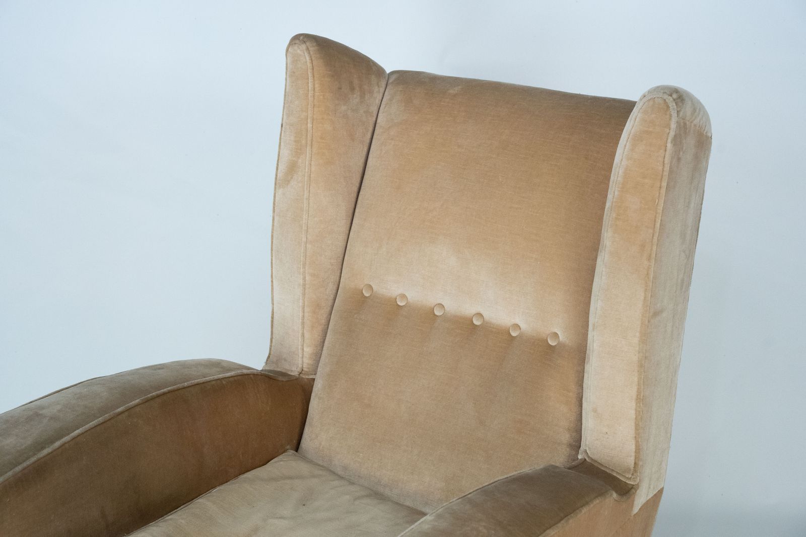 Furniture Mid Century Attributed Melchiorre Bega Single Armchair In Velvet. Italy 1950s photo