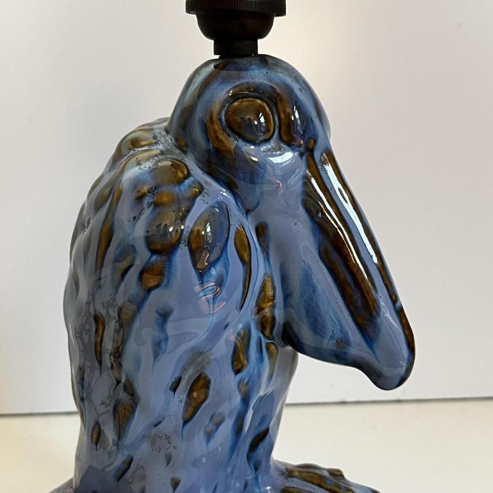 Art Deco Pelican Sculpture Lamp Base In Fine Glazed Stoneware, 1930 photo buy