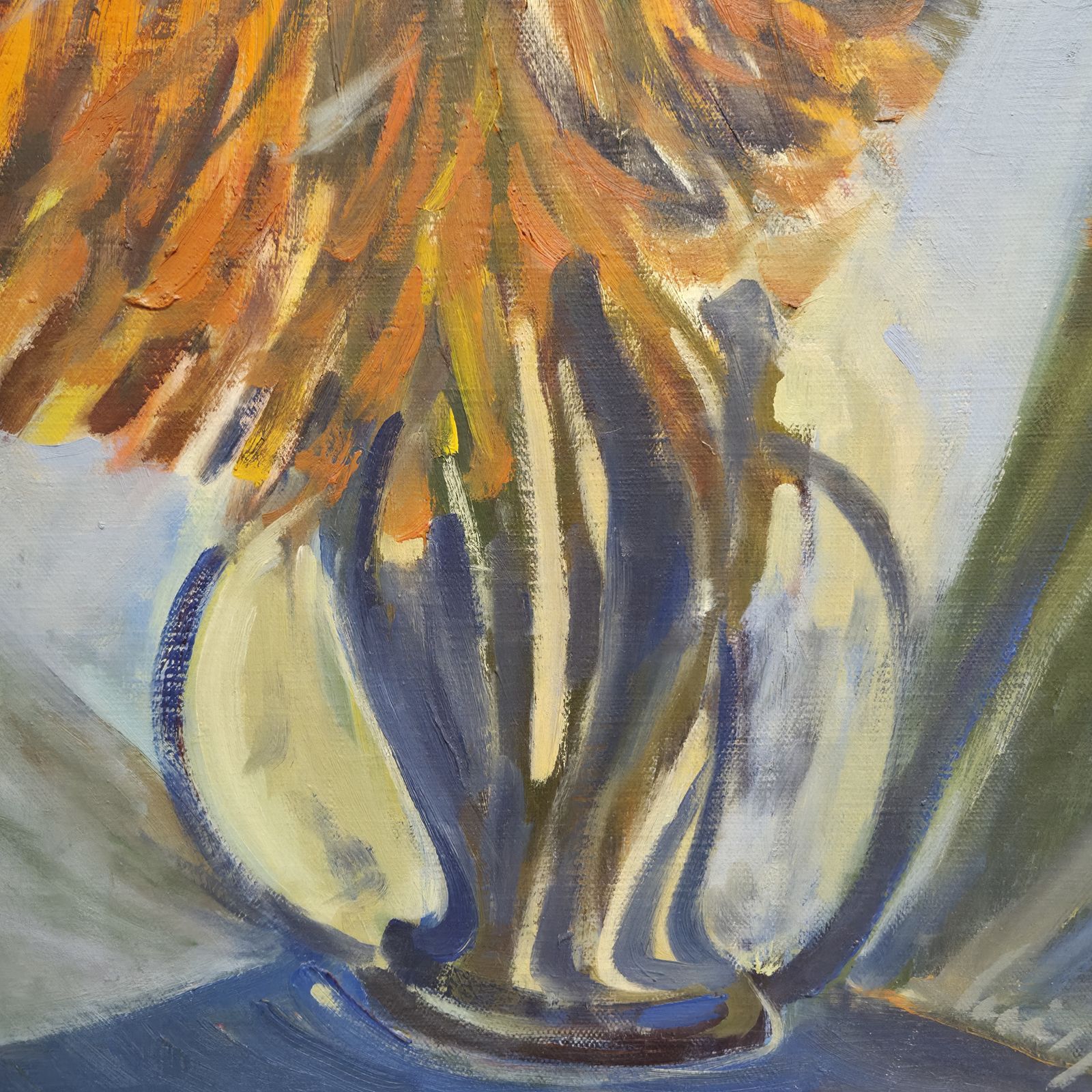 Louis Son (1921-1996). Bouquet Expressionniste. Huile Sur Toile. photo Art
