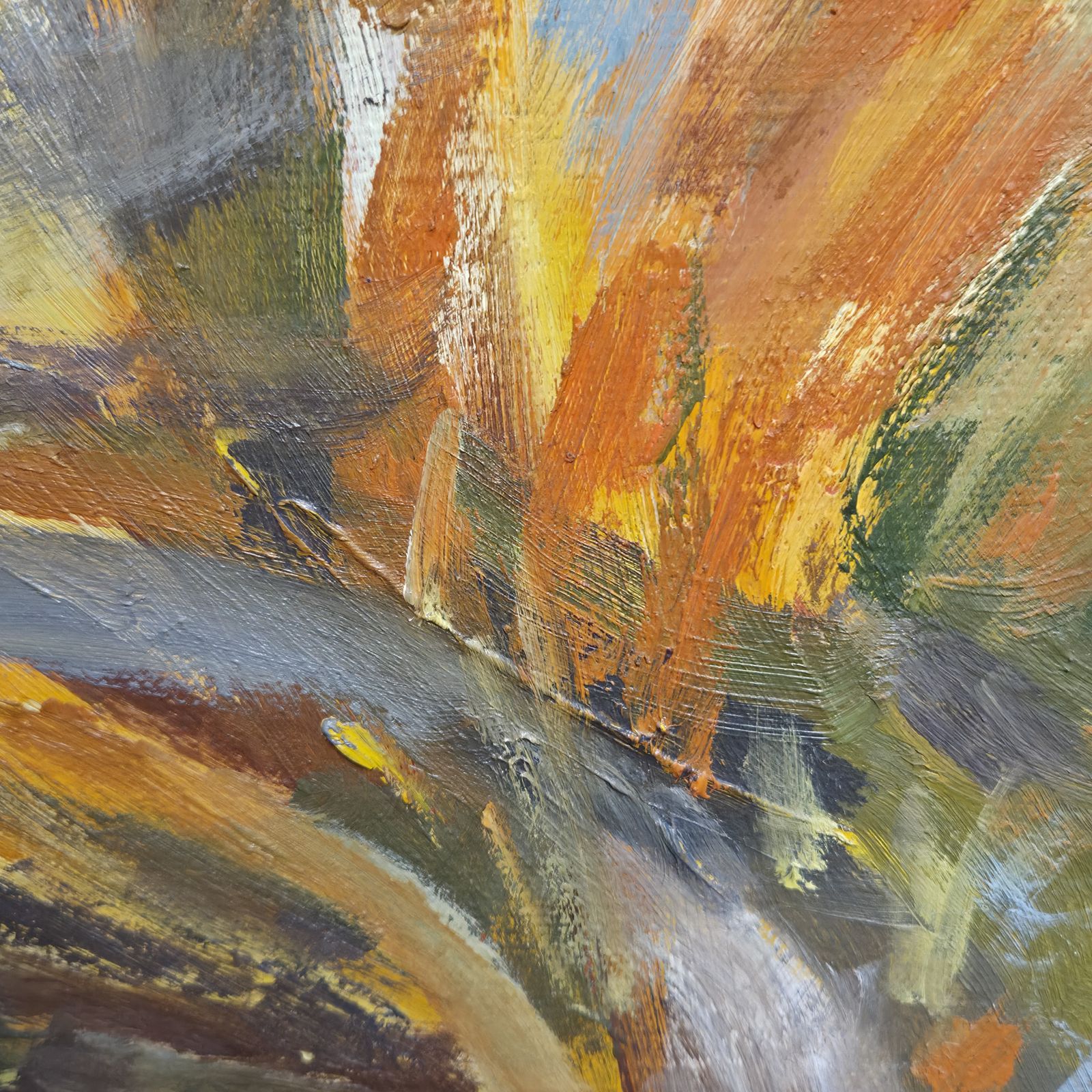 Louis Son (1921-1996). Bouquet Expressionniste. Huile Sur Toile. photo for sale
