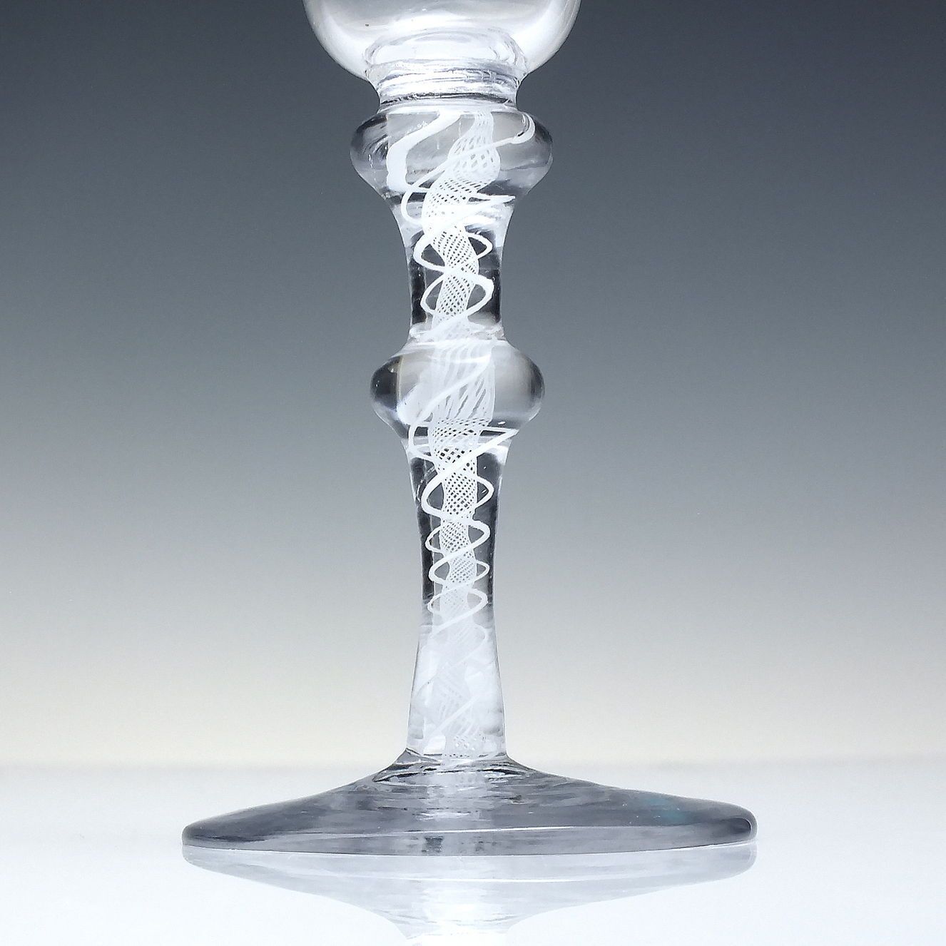 Georgian Double Knop Opaque Twist Wine Glass C1760 photo Home Decor