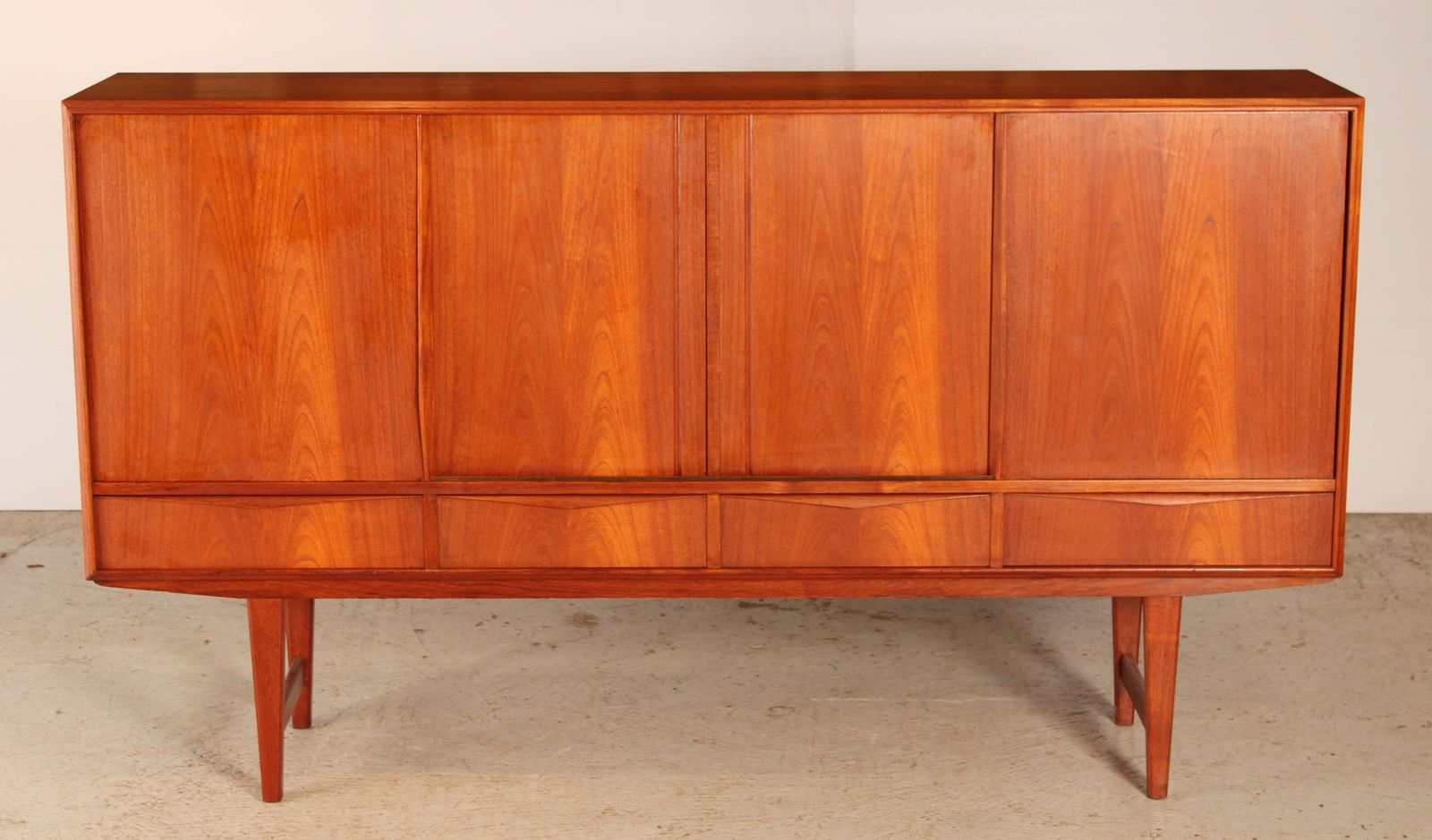 Danish Mid Century Teak Highboard By E.W. Bach, Circa 1960s