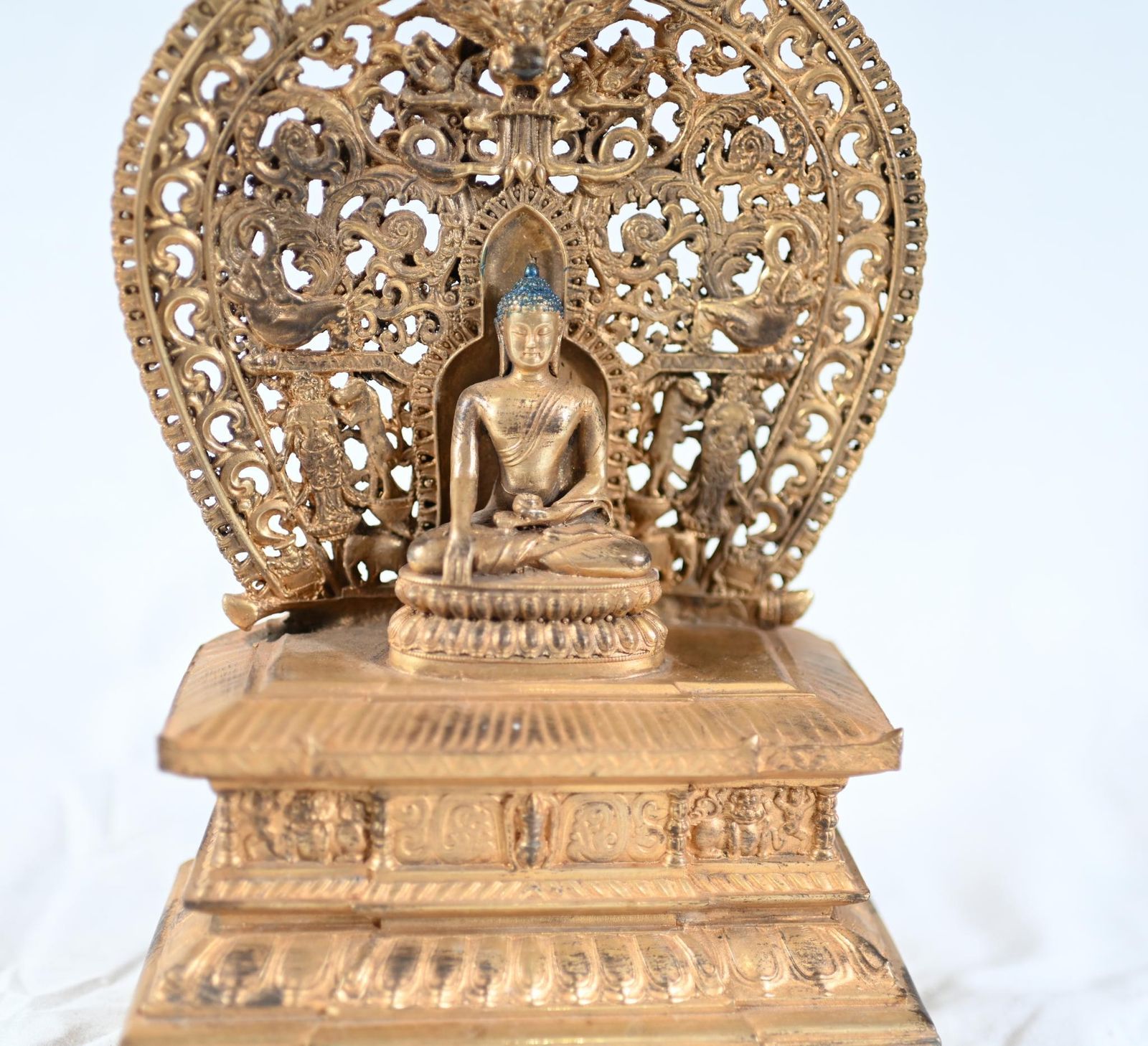 Tibetan Bronze Gilt Buddha Statue Shakyamuni Meditation photo 495.0