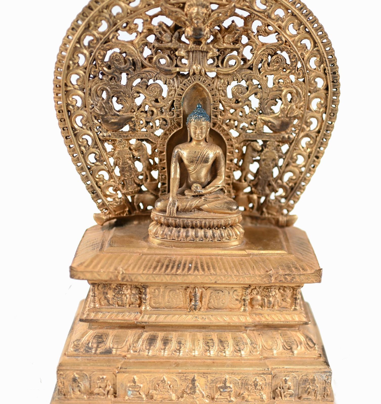 Tibetan Bronze Gilt Buddha Statue Shakyamuni Meditation photo vinterior