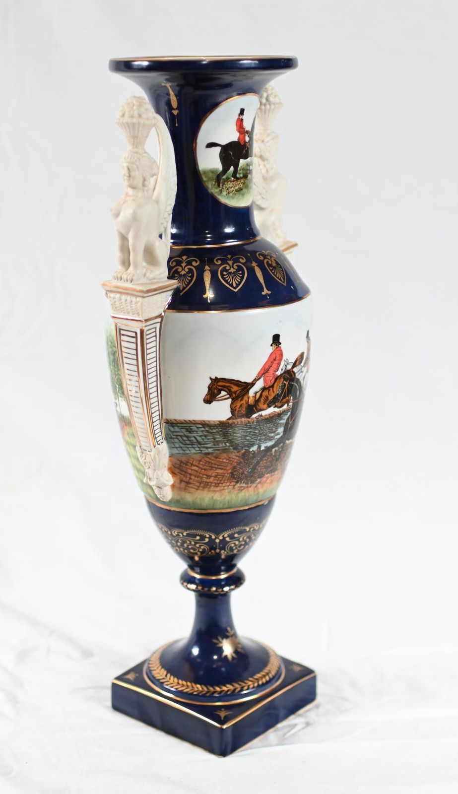 Pair French Sevres Porcelain Vases Bisque Sphinx Urns photo 445.0