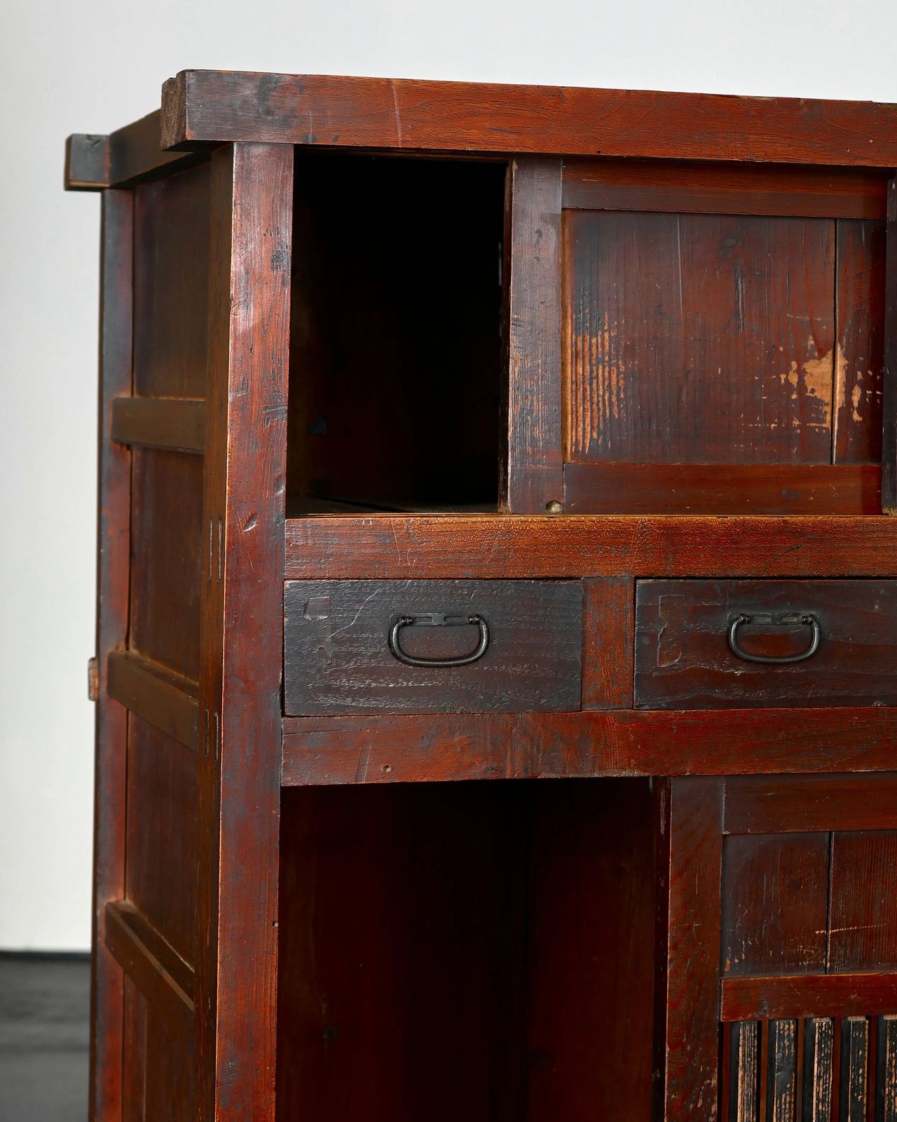 Tall Early Meiji Period Japanese Tansu Cabinet photo vintage
