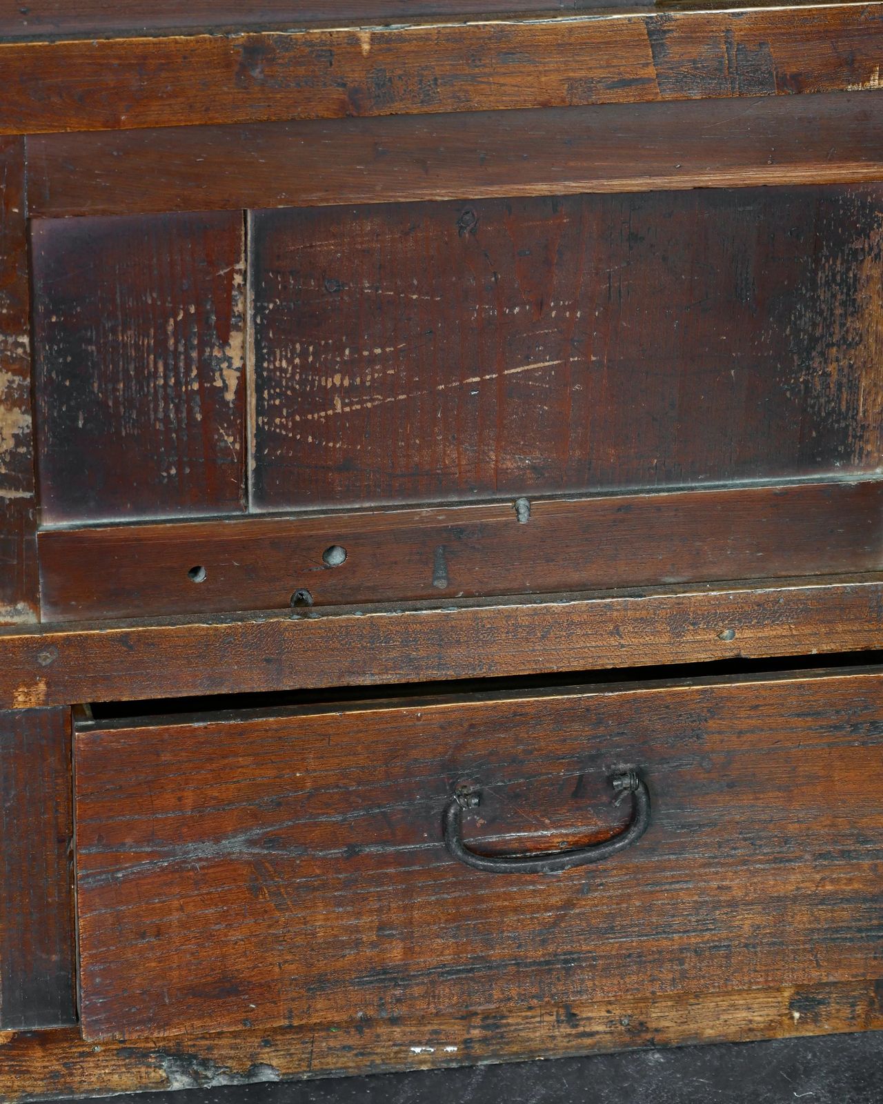 Furniture Tall Early Meiji Period Japanese Tansu Cabinet photo