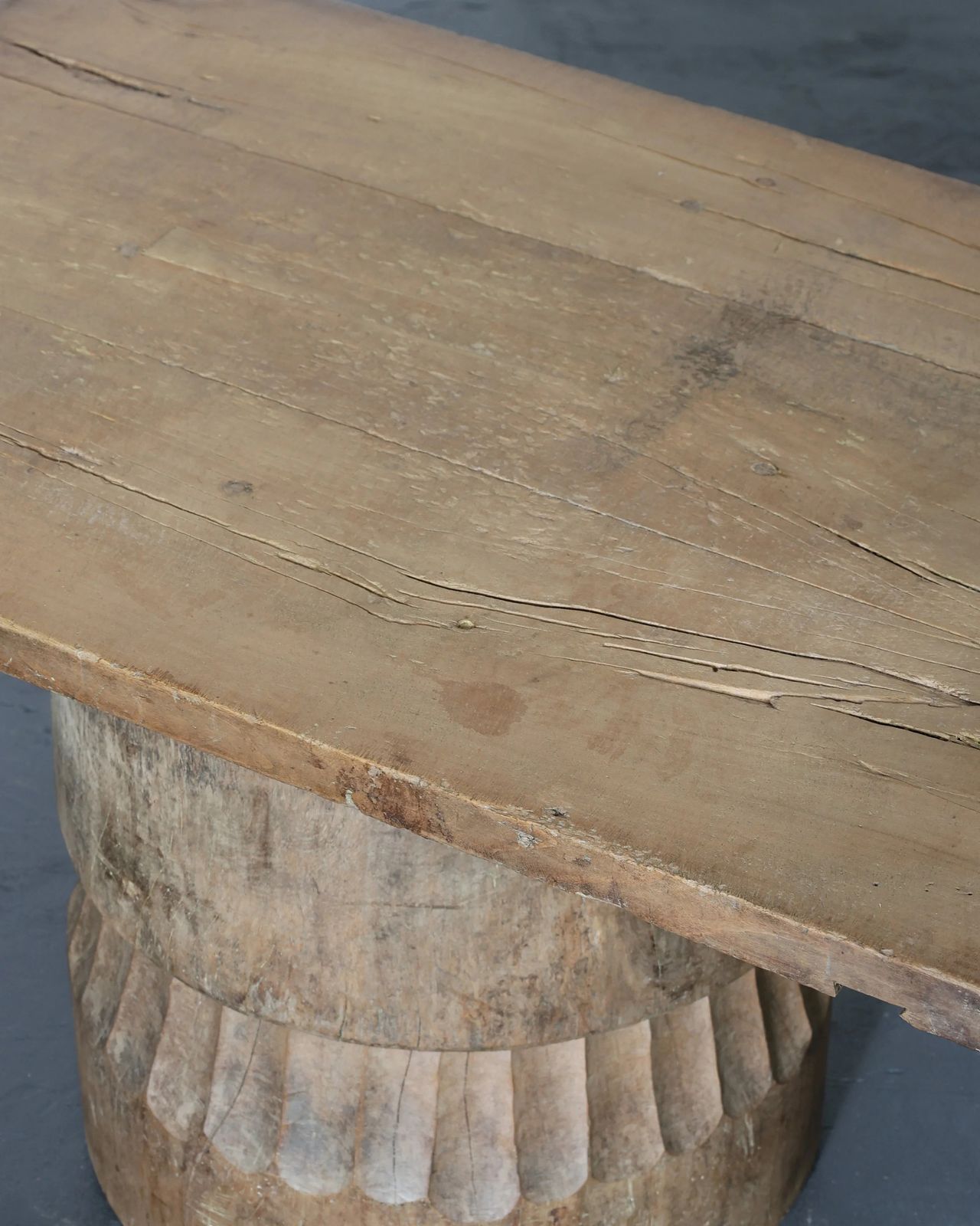 Large Dug Out Japanese Cedar Coffee/Sofa Table (3) photo vintage