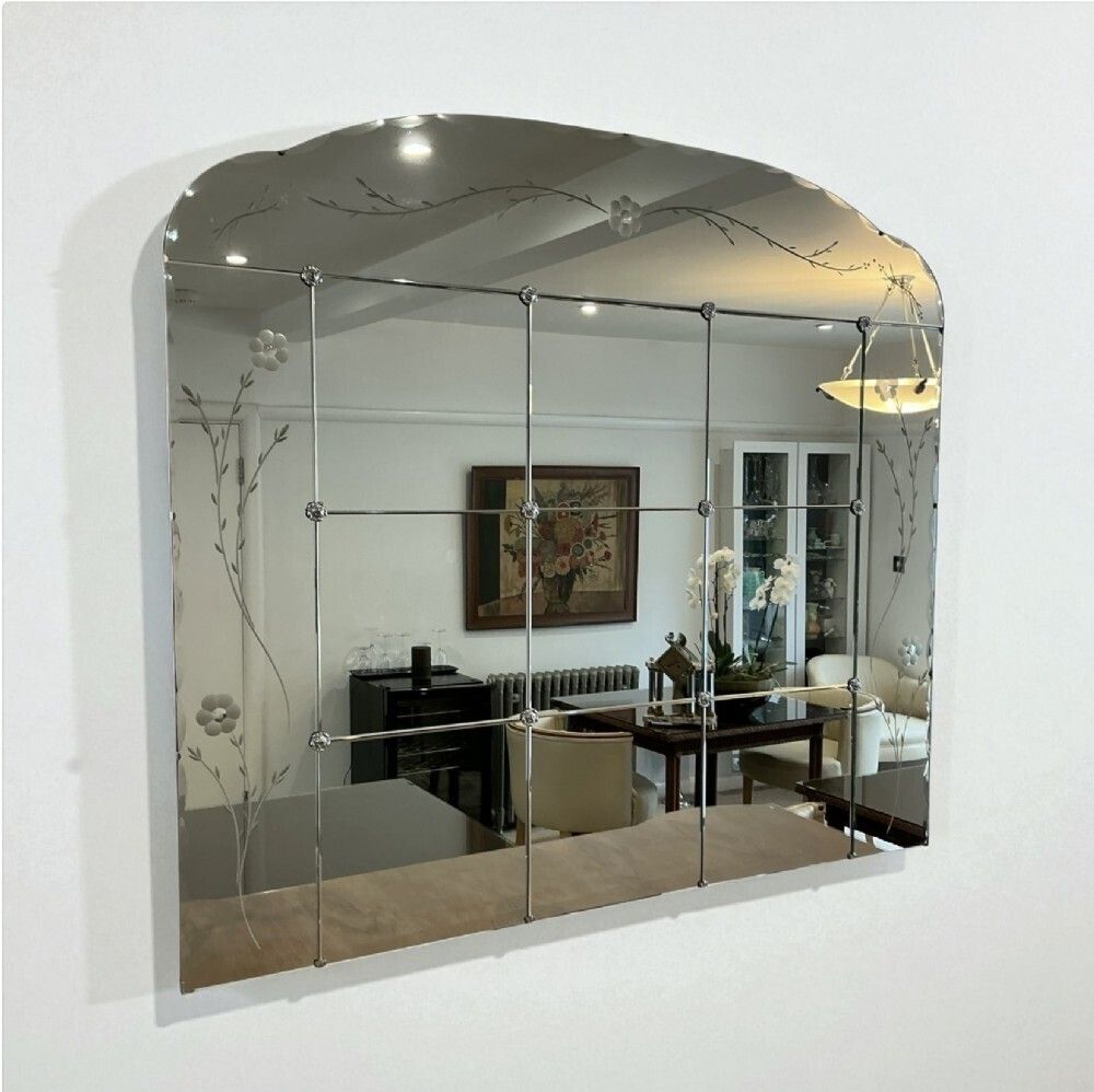 Very Large Art Deco Wall Mirror photo vintage