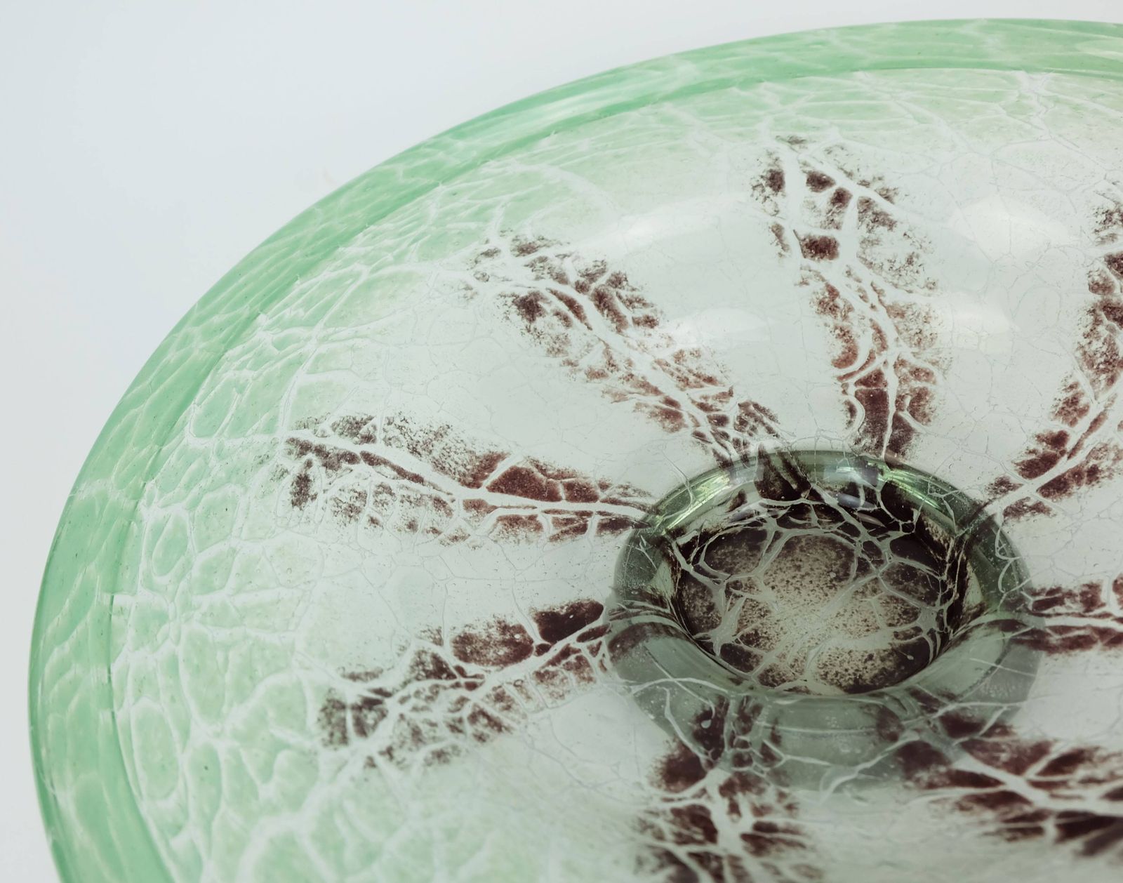 Fantastic Large Wmf Art Deco Ikora Glass Bowl Karl Wiedmann 1930s Green And photo Home Decor