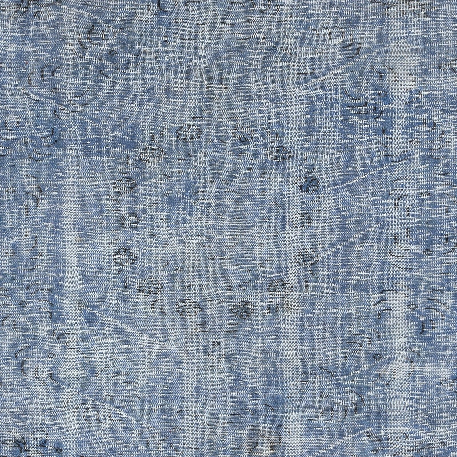 6x9 Ft Handmade Turkish Wool Area Rug. Vintage Overdyed Blue Rug For Modern Home photo Textiles