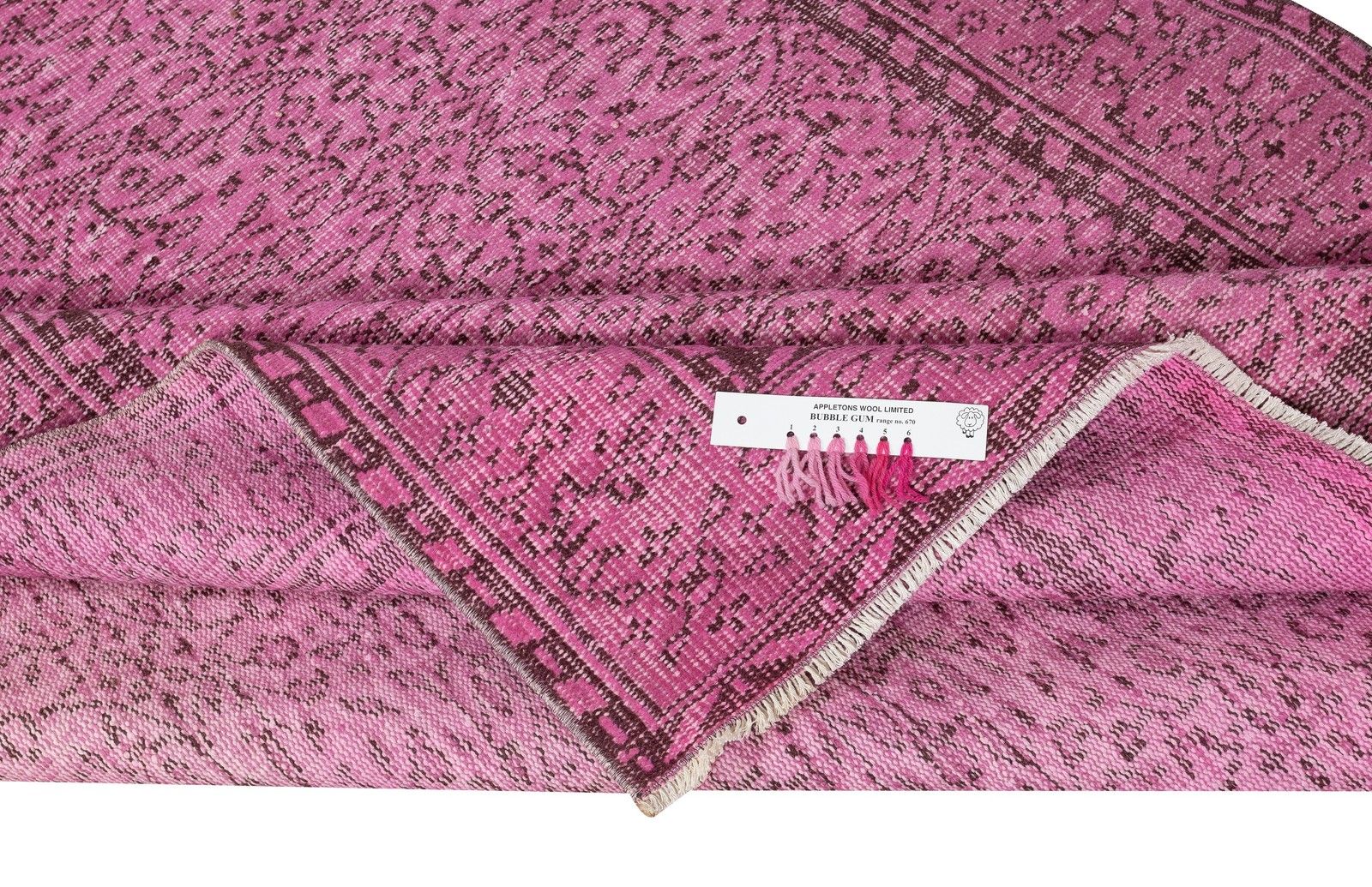 5.4x9 Ft Handmade Turkish Wool Rug. Vintage Overdyed Pink Rug For Modern Home photo for sale