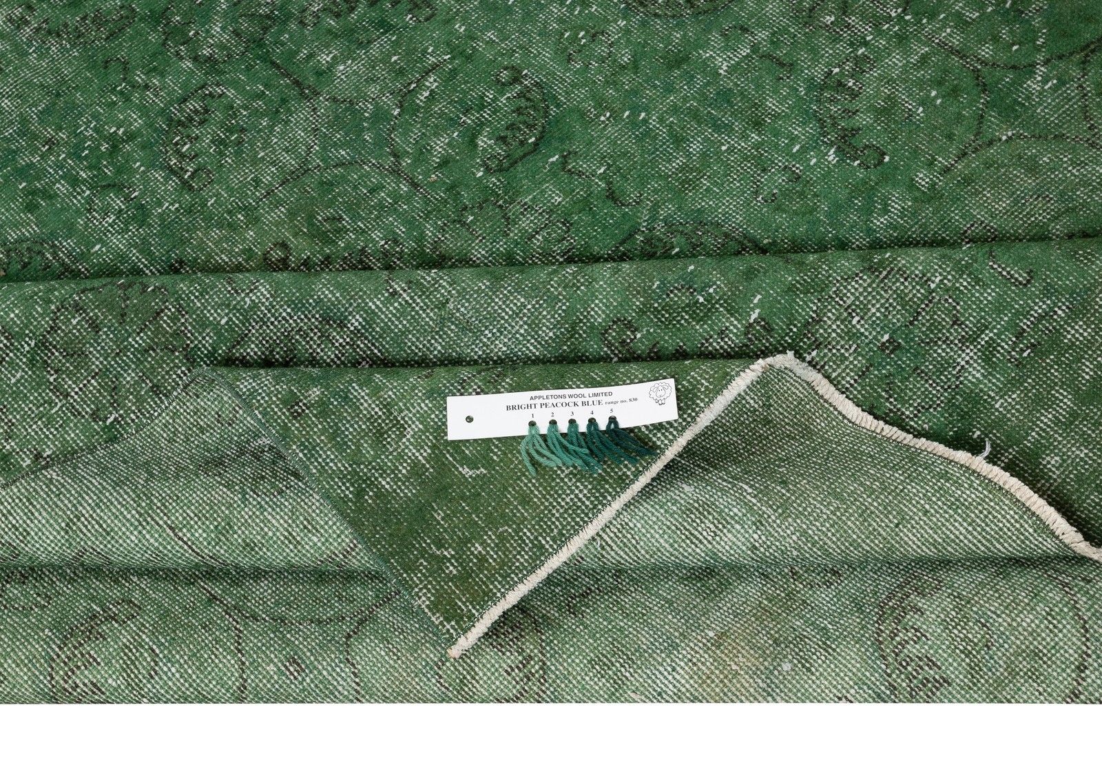 6x10.3 Ft Overdyed Green Wool Rug. Handmade Turkish Vintage Rug For Living Room photo for sale