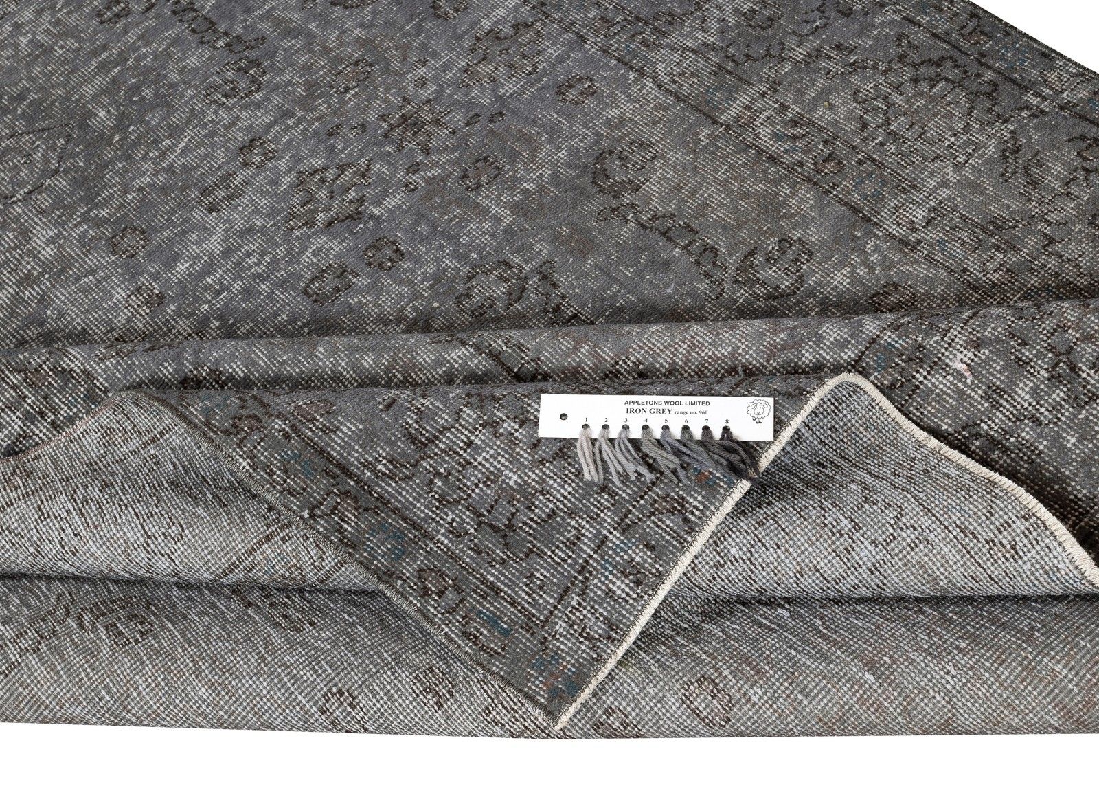 5.3x8.6 Ft Vintage Handmade Area Rug Redyed In Gray For Contemporary Interiors photo for sale