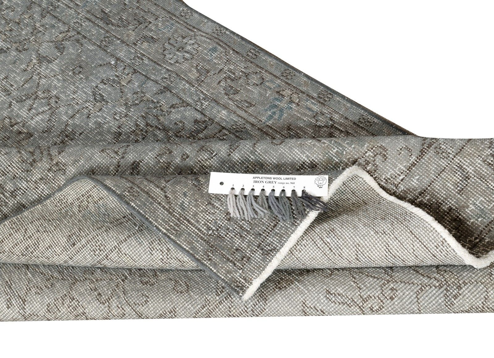 3.8x6.8 Ft Gray Overdyed Vintage Rug For Modern Interiors. Handknotted In Turkey photo for sale