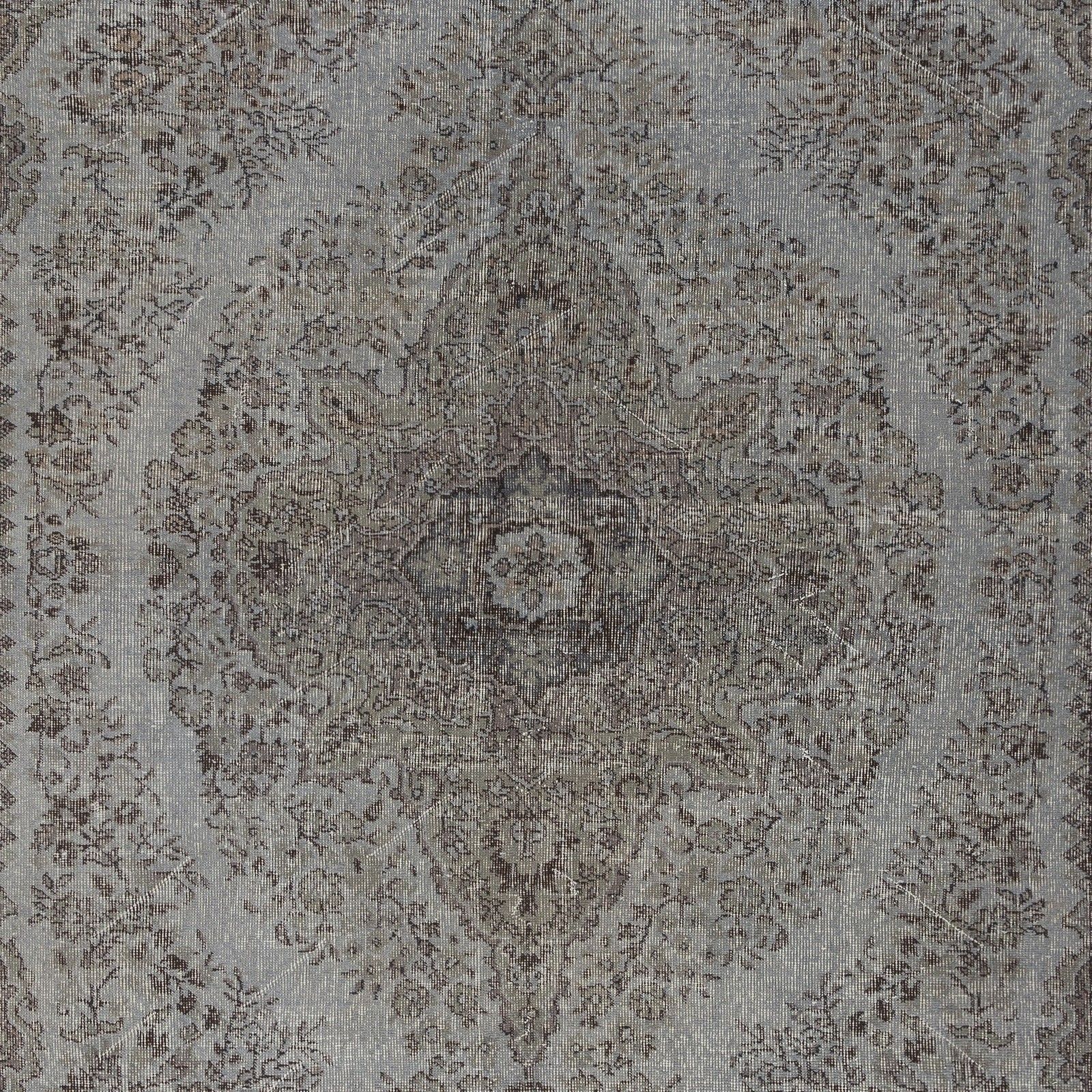 7x10.2 Ft Gray Redyed Vintage Turkish Rug. Handmade Carpet For Modern Interiors photo Textiles
