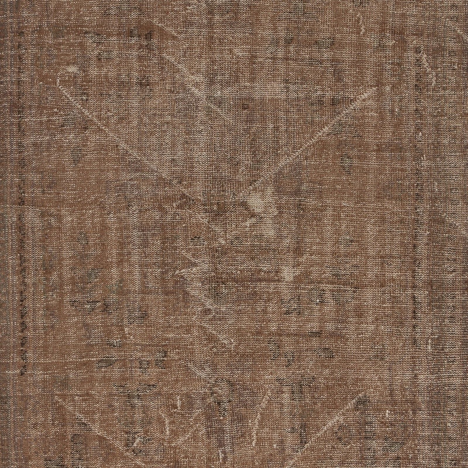 5.8x9 Ft Overdyed Brown Rug. Handmade Turkish Vintage Area Rug For Living Room photo Textiles