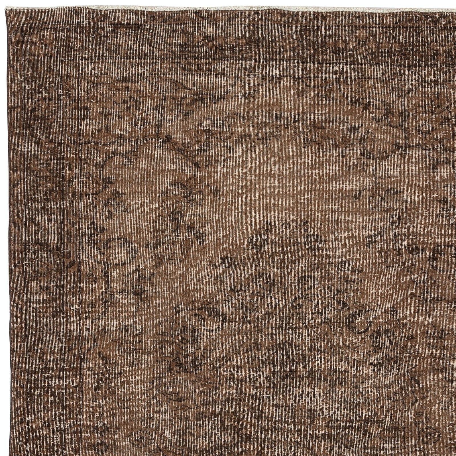 5.7x9 Ft Handmade Turkish Area Rug. Vintage Overdyed Brown Rug For Modern Home photo 498.0