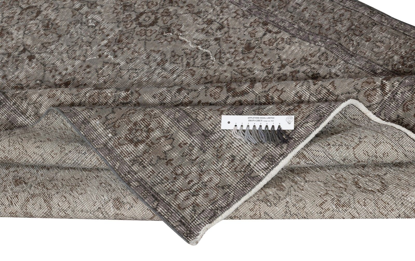 5.8x9 Ft Gray Overdyed Area Rug, Handknotted And Handwoven In Turkey photo for sale
