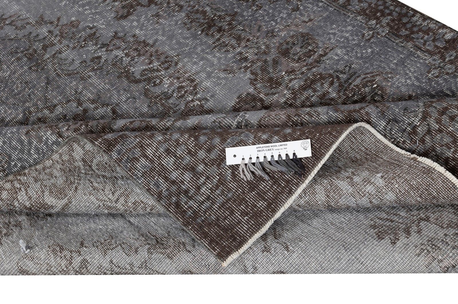 5.7x9 Ft Gray Overdyed Area Rug, Handknotted And Handwoven In Turkey photo for sale