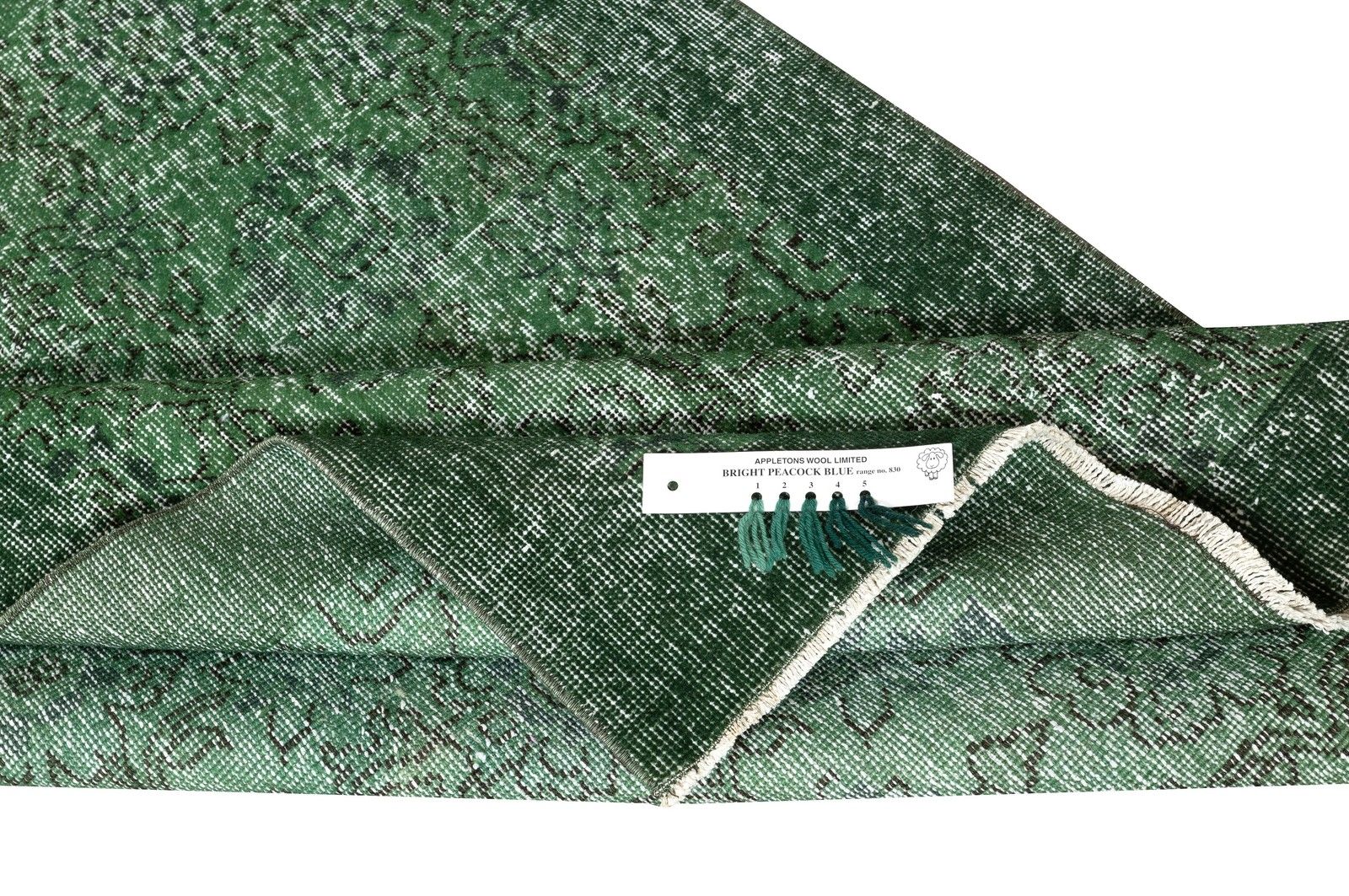 3.6x6.6 Ft Green Overdyed Vintage Rug For Modern Interiors. Handmade In Turkey photo for sale