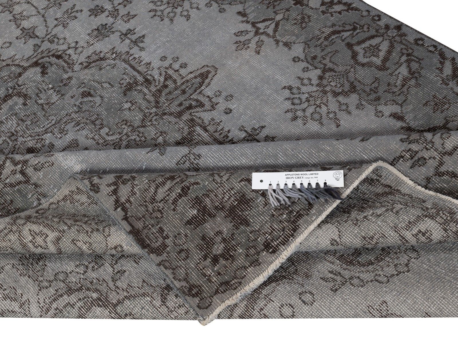 5.6x9.3 Ft Gray Overdyed Vintage Rug For Modern Interiors. Handknotted In Turkey photo for sale