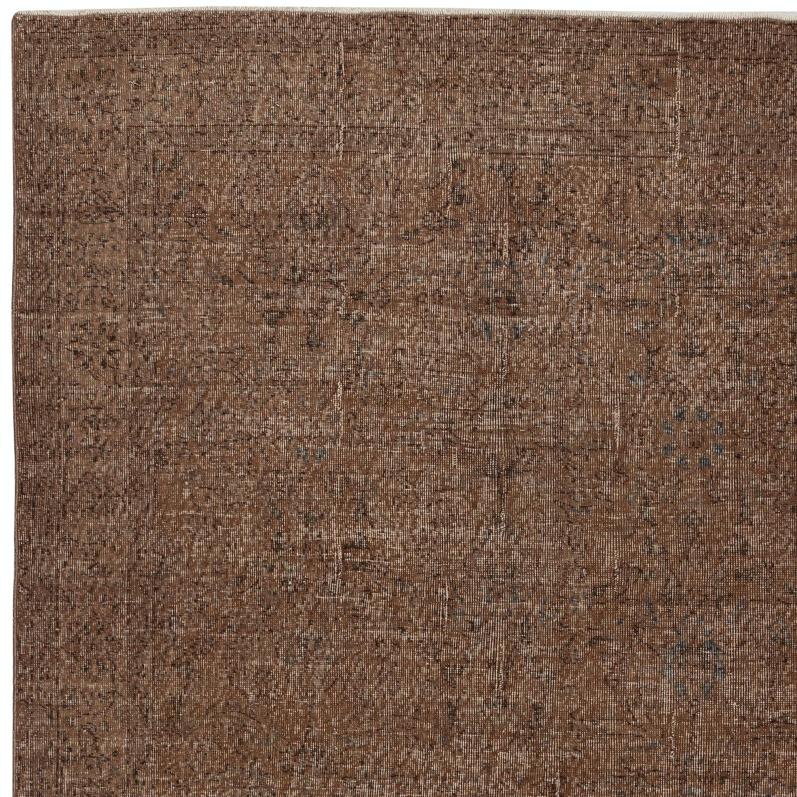 6.3x10.2 Ft Handmade Turkish Rug. Vintage Brown Redyed Carpet For Living Room photo 676.0