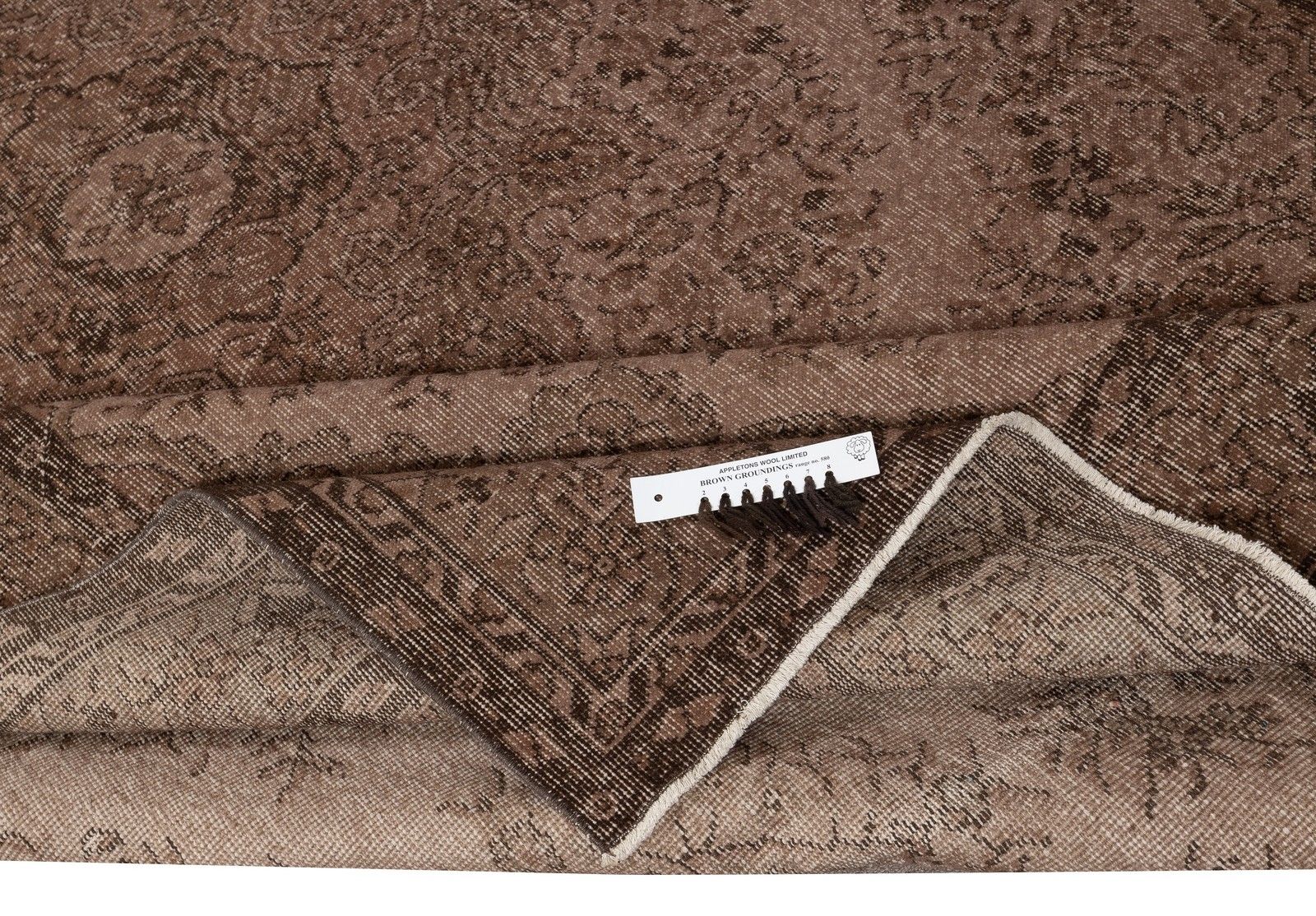 7x10.7 Ft Vintage Handmade Rug. Brown Turkish Rug For Modern Home And Office photo for sale