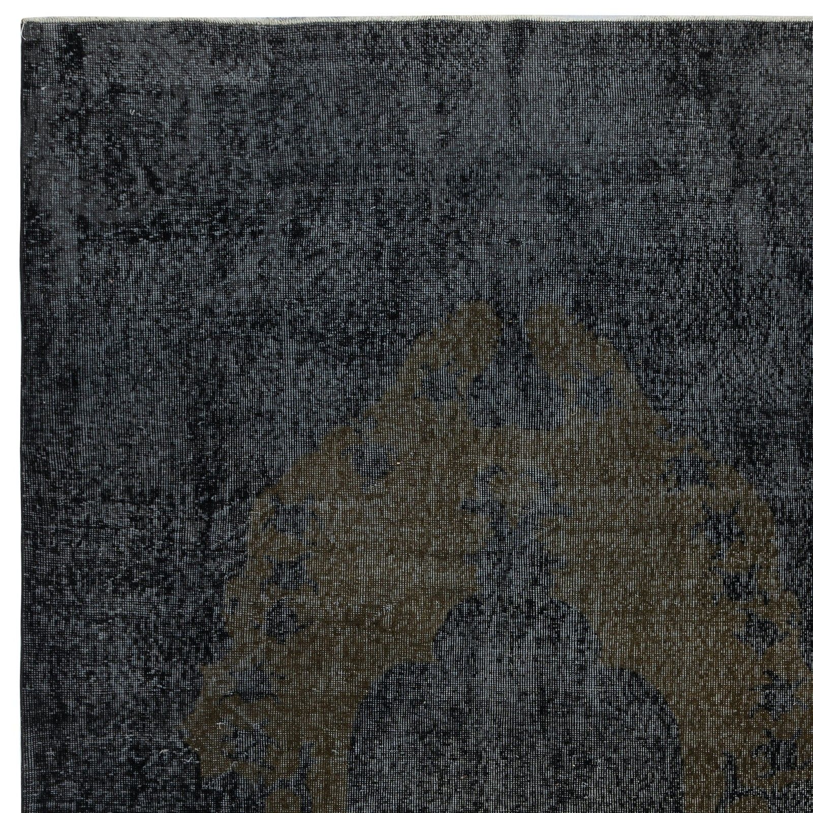 6.2x10.2 Ft Black Vintage Wool Area Rug. Modern Hand Knotted Carpet photo 604.0