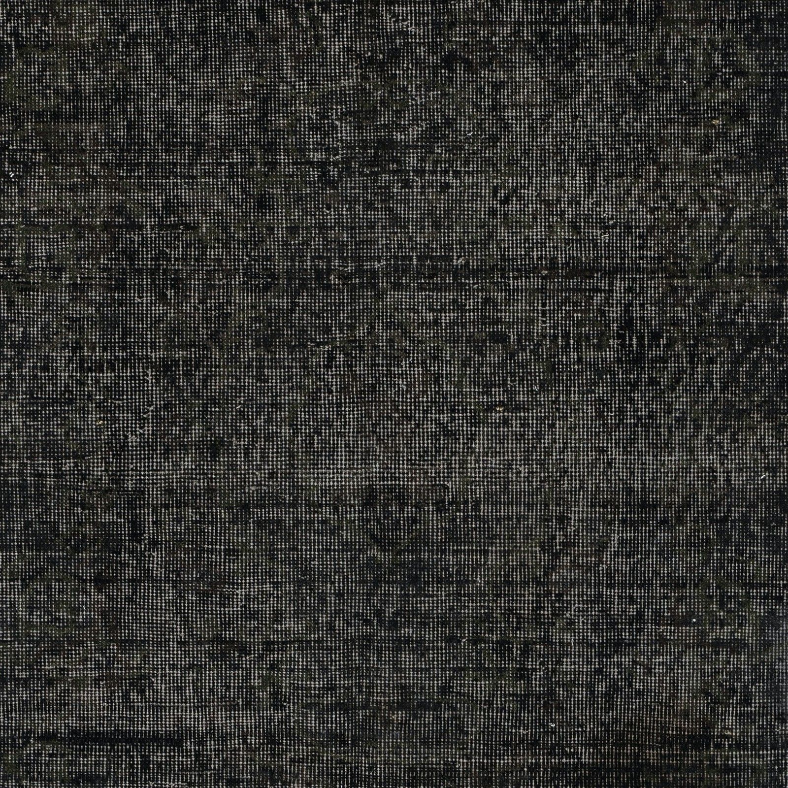 3.7x6.8 Ft Hand Knotted Vintage Turkish Rug Redyed In Black For Modern Interiors photo Textiles