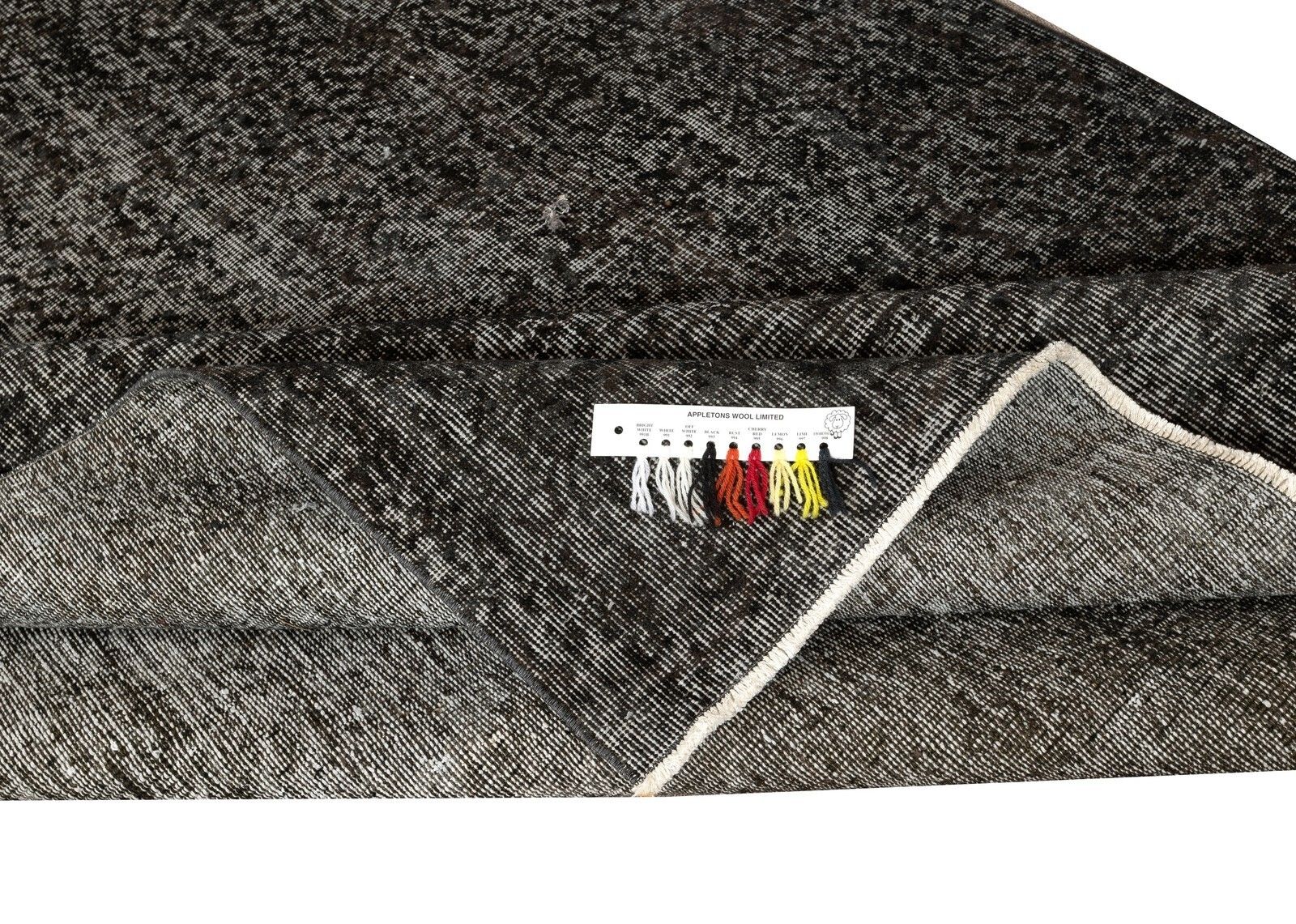 5.3x8.7 Ft Vintage Handmade Rug Overdyed In Black For Contemporary Interiors photo for sale