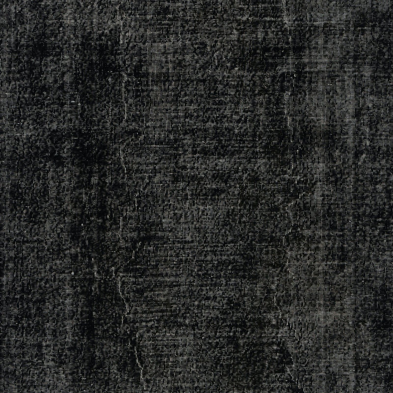 6.3x10 Ft Vintage Handmade Turkish Area Rug Redyed In Black For Modern Interiors photo Textiles